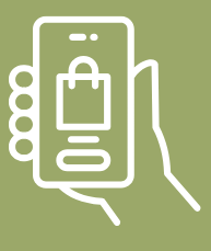 A person holding a smartphone, ordering through an app.