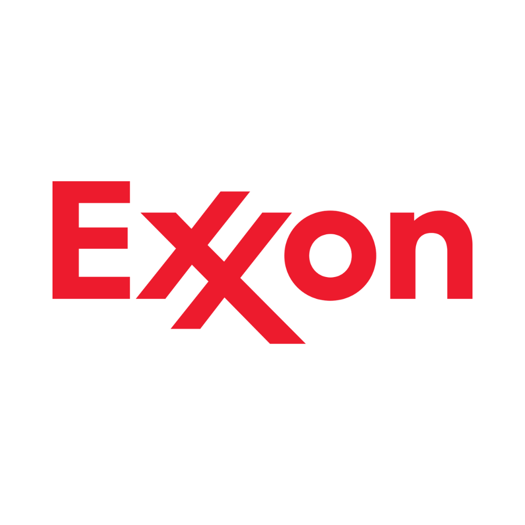 Exxon logo in red and black.