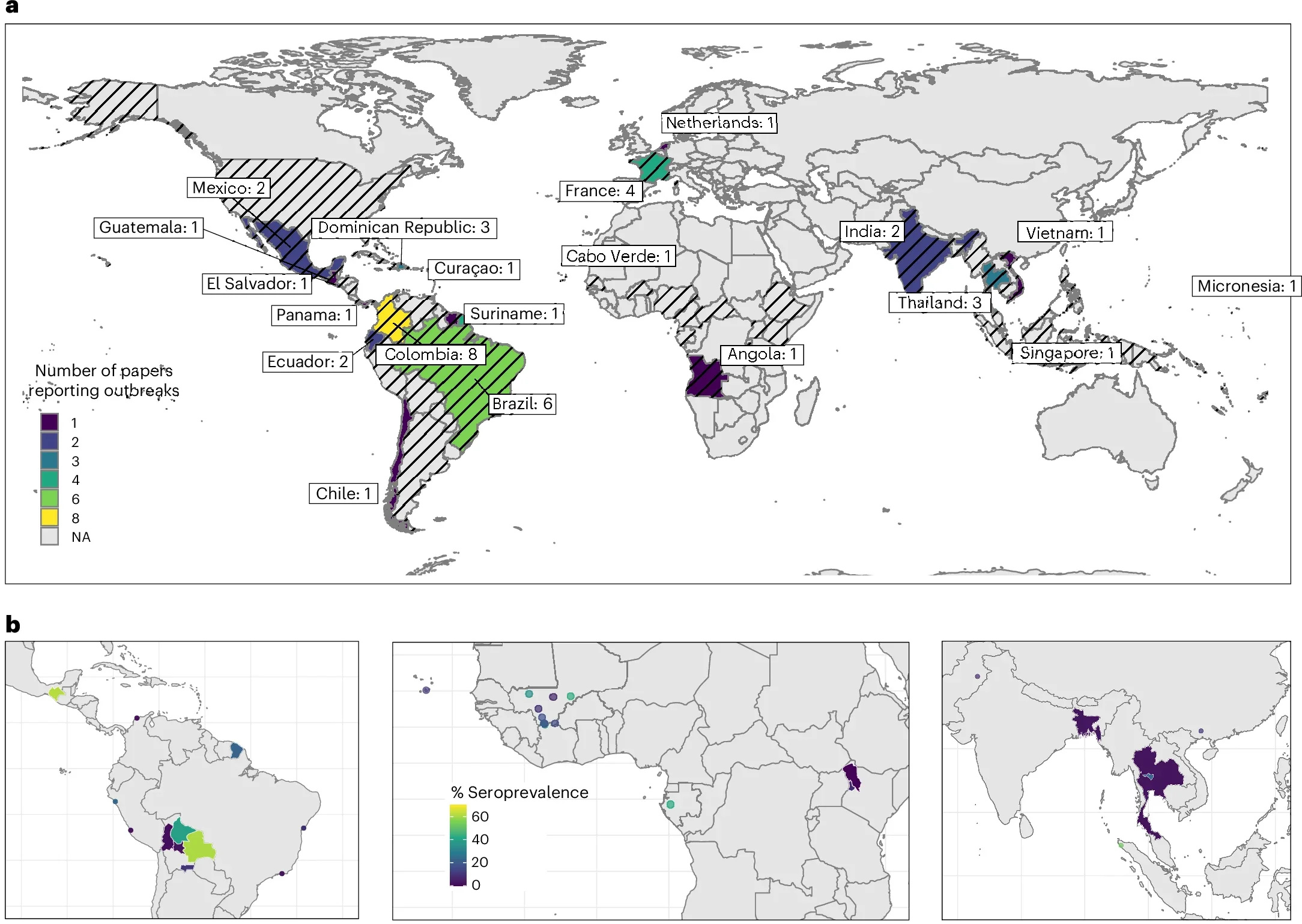 Zika outbreak and seroprevalence mapping.