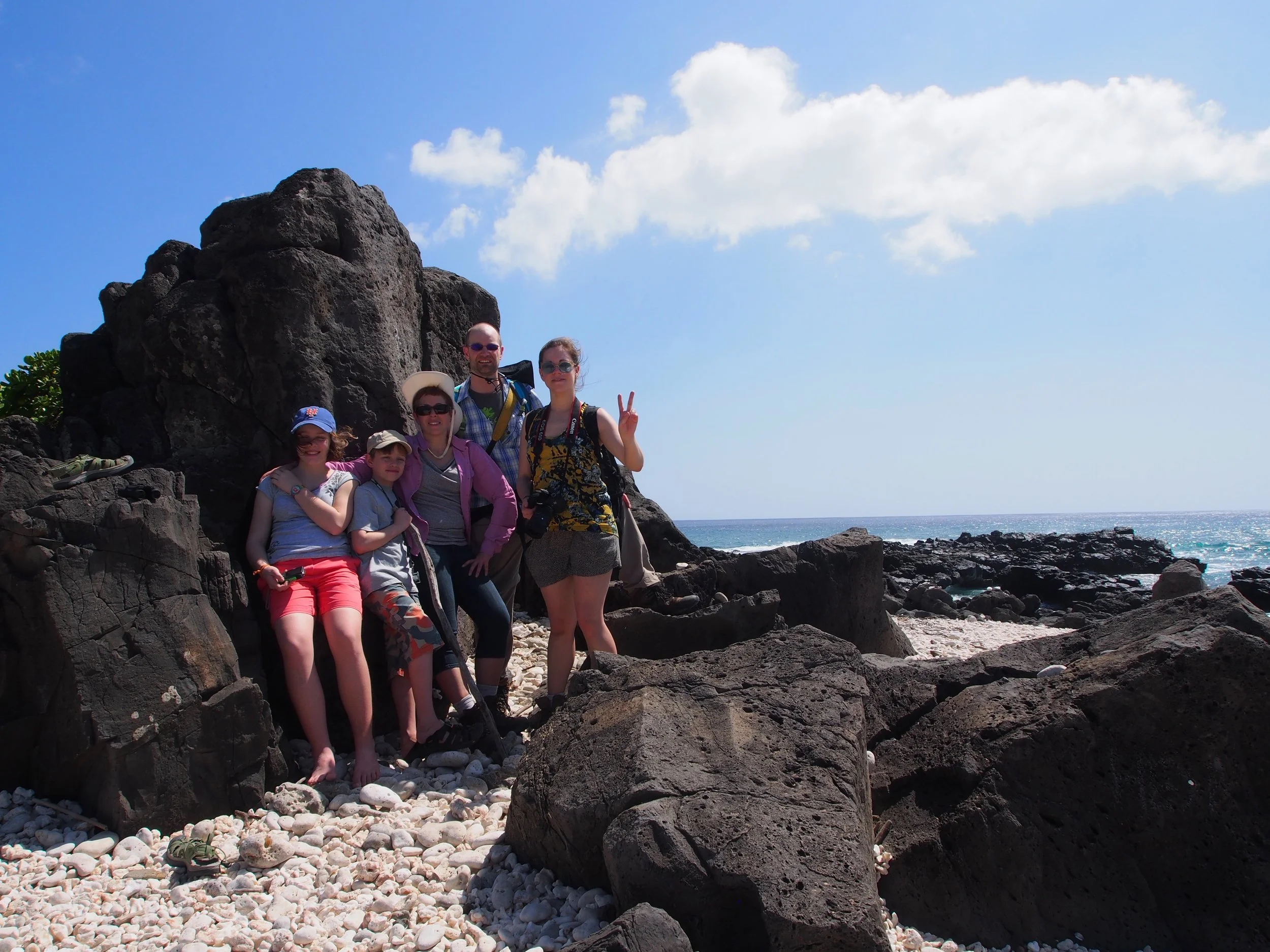 Martine Family and Erin Sullivan, Hawaii en route to collecting trip in Australia. 2014.