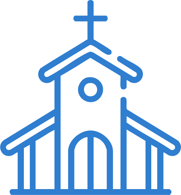Blue Church Icon