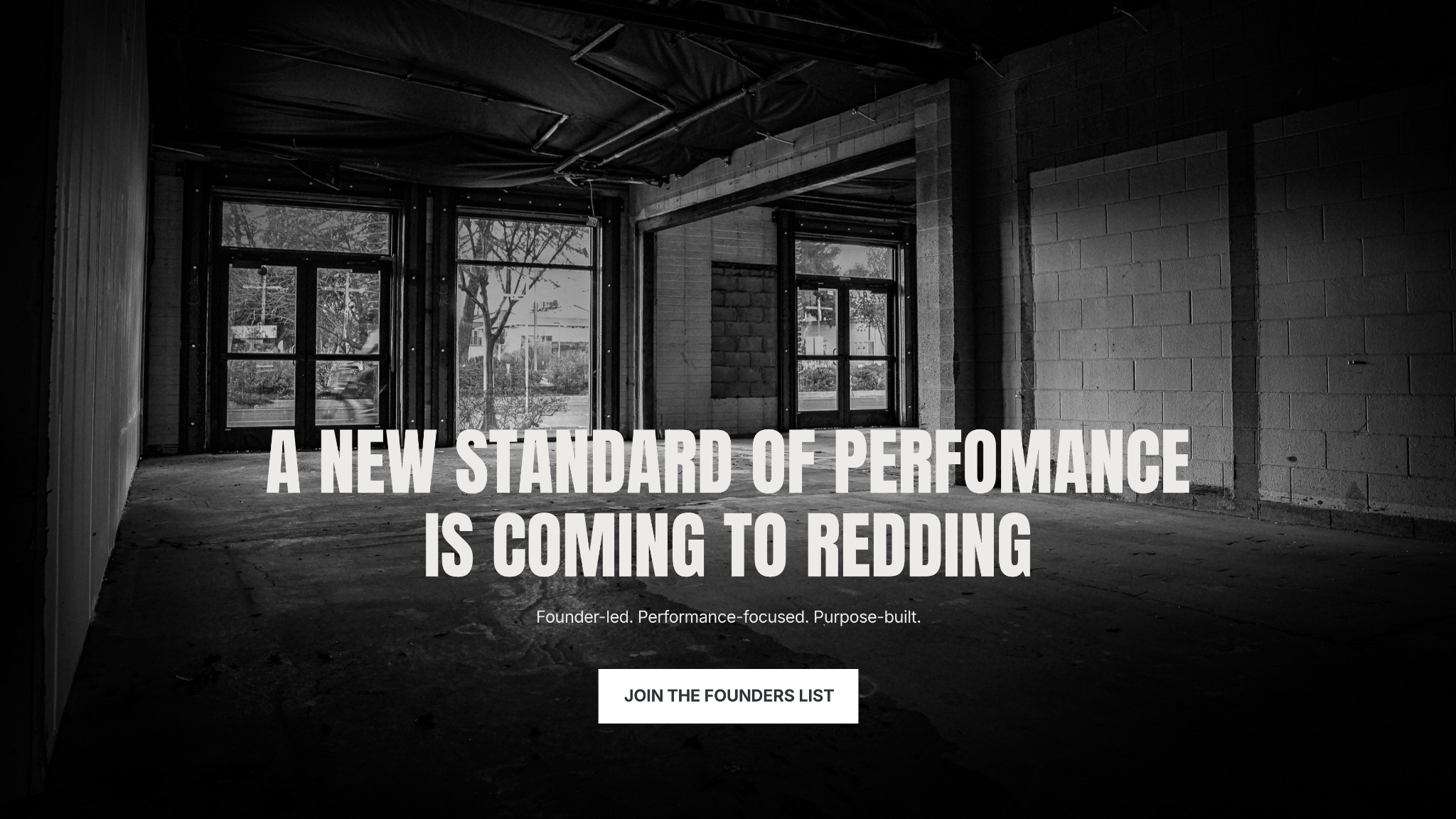 Ironyard pre-launch brand application; static artwork showing the founders-list message, not an interactive form