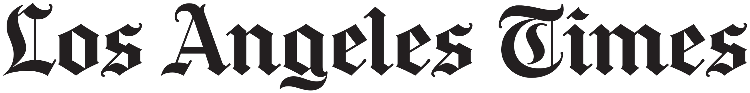 The Los Angeles Times logo in black Gothic lettering.