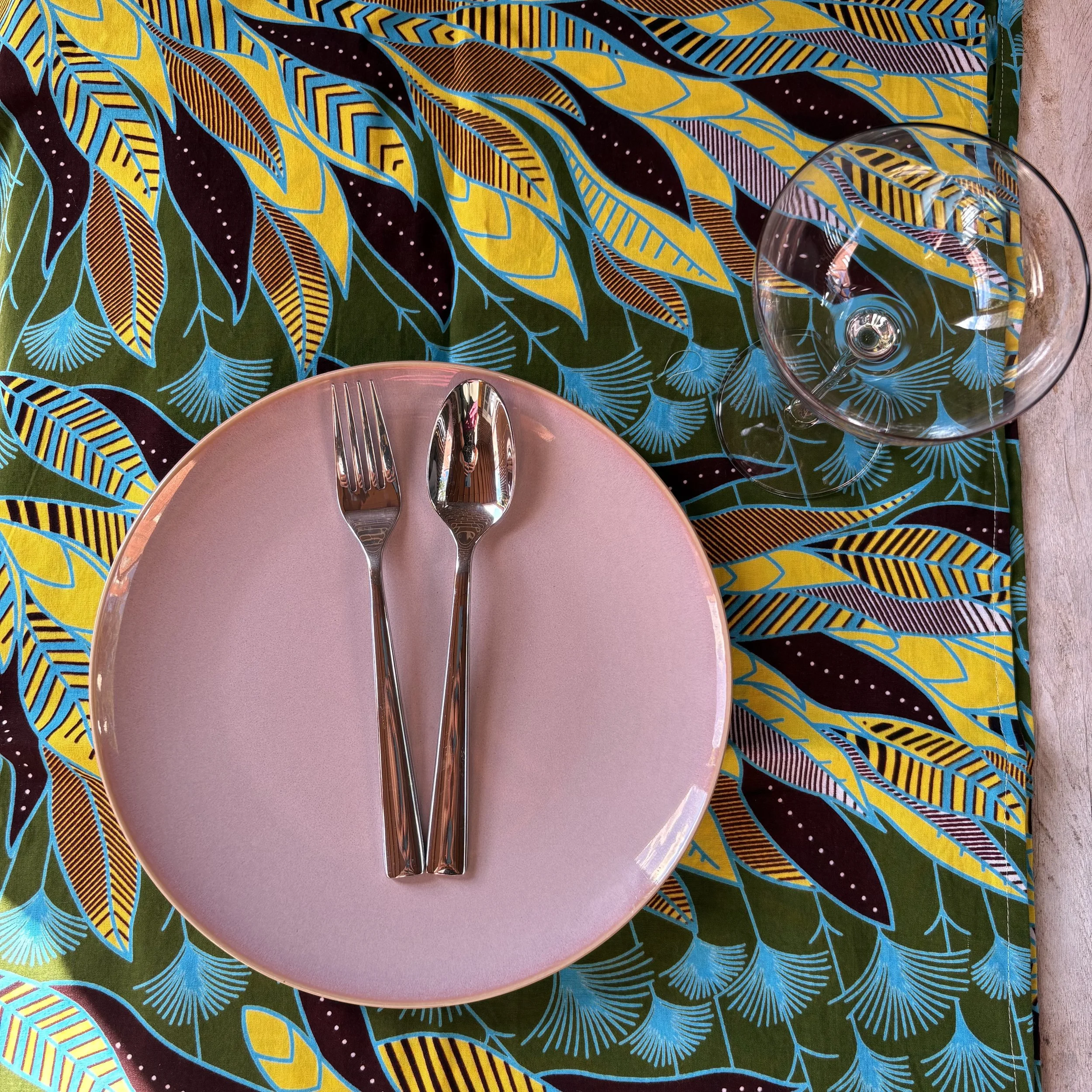 leafy batik table runner