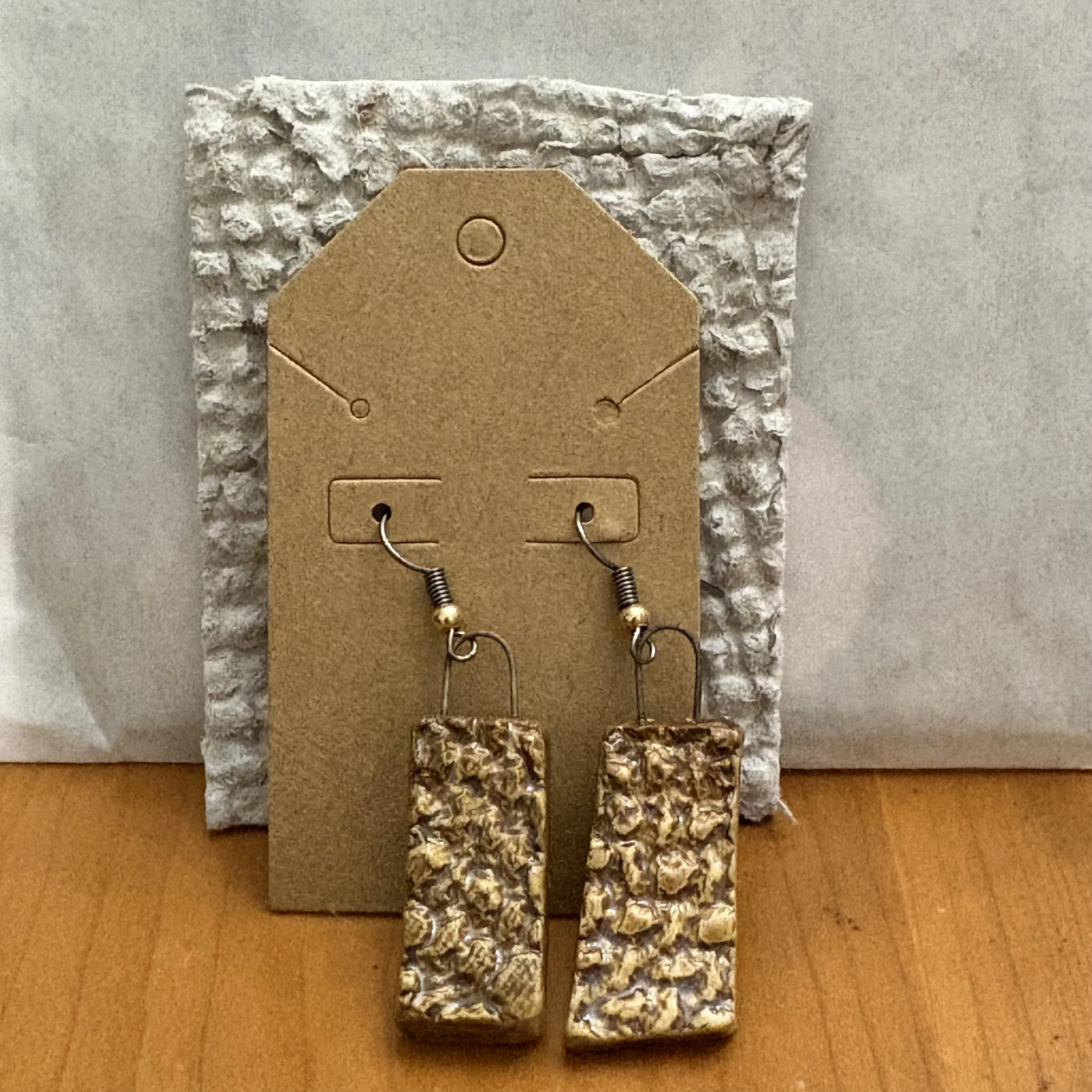 Amber topaz rectangle earrings