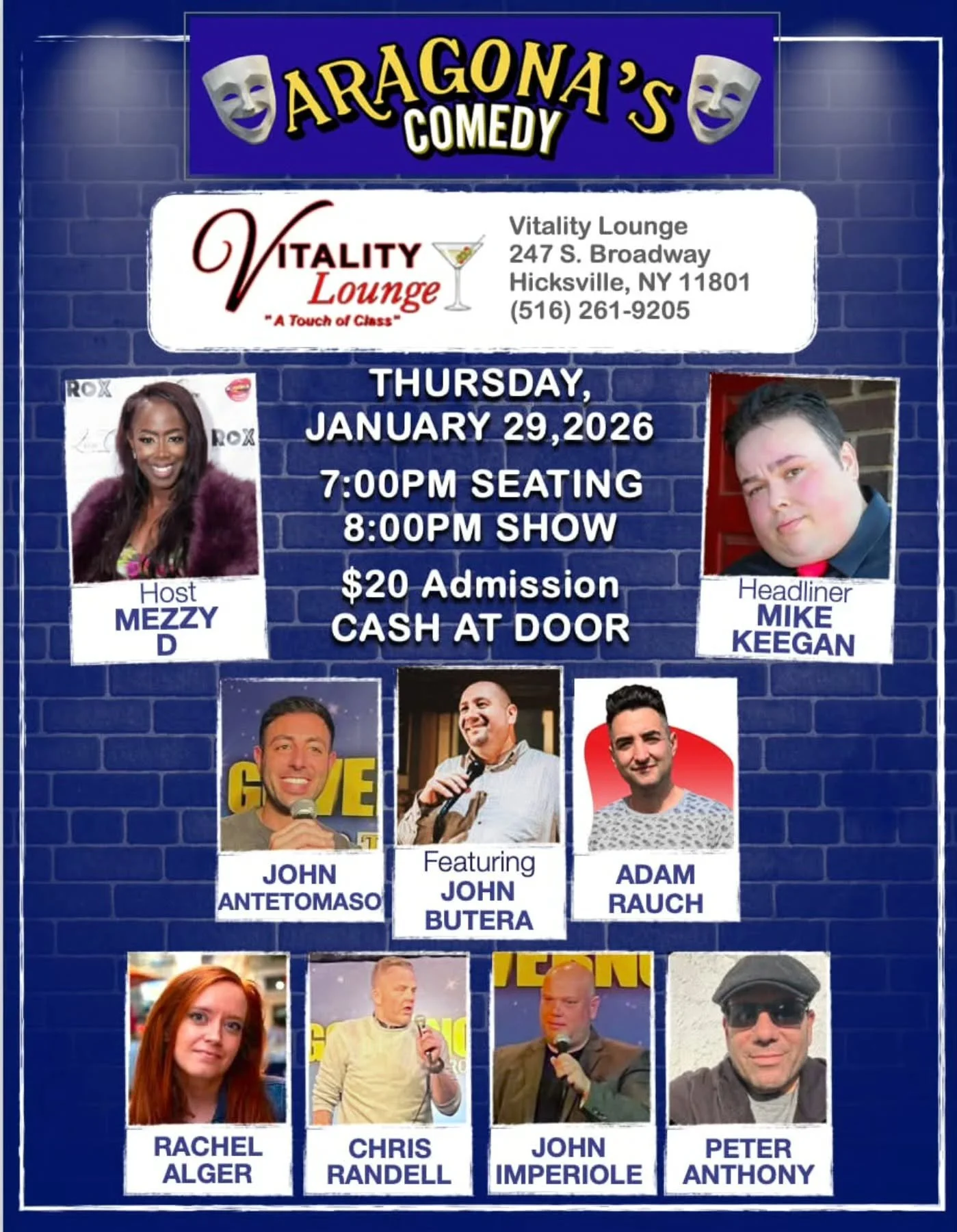 🎤😂 Get ready for a night of nonstop laughs as Aragona&rsquo;s Comedy Show takes over Vitality Lounge!

Join us for top-tier stand-up comedy, great cocktails, and an intimate lounge vibe that keeps the laughs coming all night.

🗓 Thursday, January 