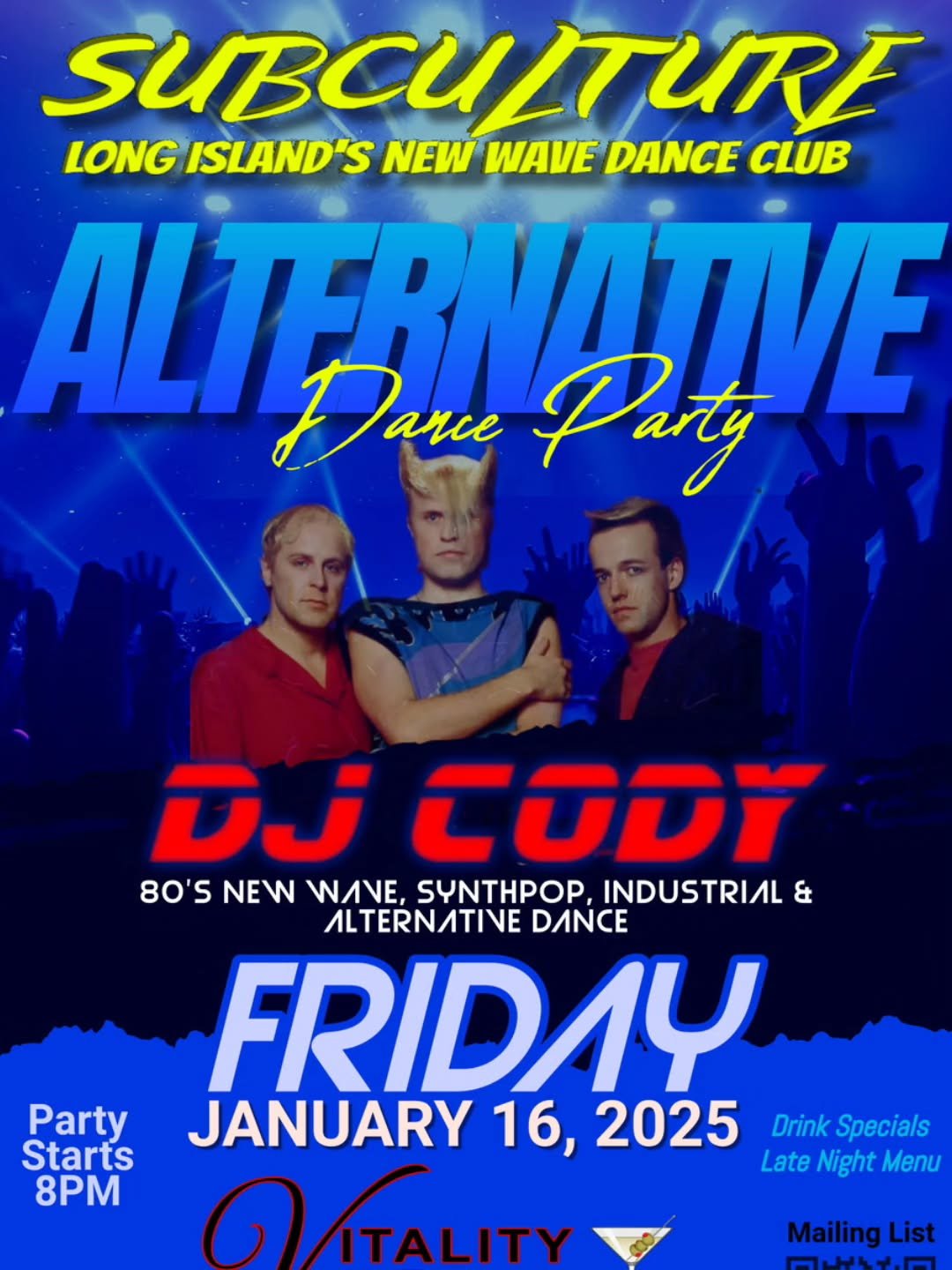 DJ Cody takes over this Friday, January 16th spinning high-energy alternative dance beats all night long. Great music, signature cocktails, and nonstop vibes &mdash; this is where your Friday starts.

🕗 8PM | 💵 $10 Cover
Grab your crew and meet us 