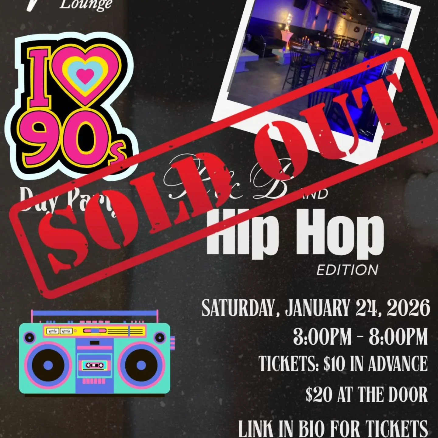 🚨SOLD OUT! 🚨

The 90s Day Party is officially FULL and we cannot wait to take it all the way back 🔥🎶

From classic R&amp;B to legendary hip-hop, it&rsquo;s about to be nothing but throwback vibes, nonstop dancing, and pure nostalgia. 

If you&rsq