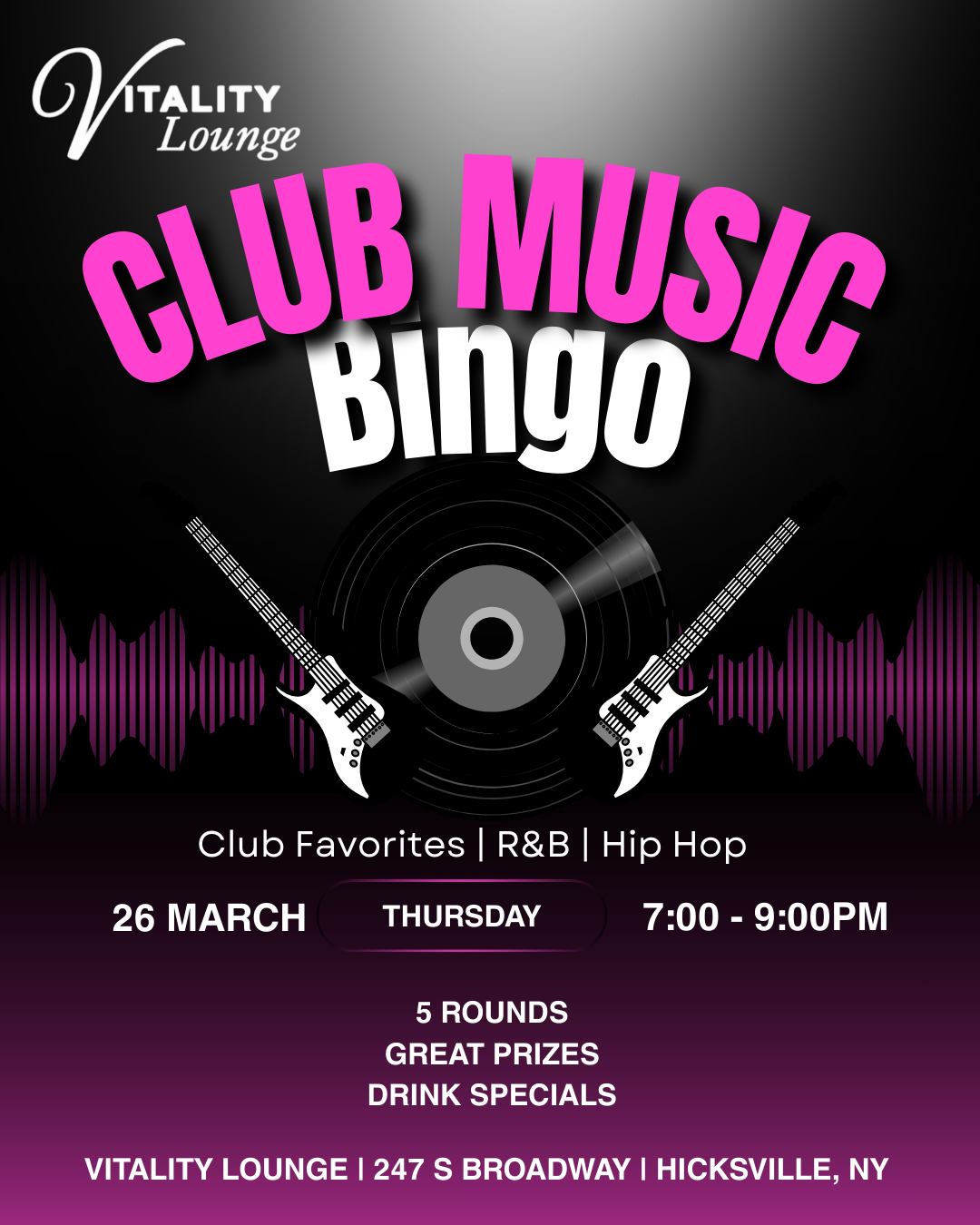 Club Music Bingo | March 26th