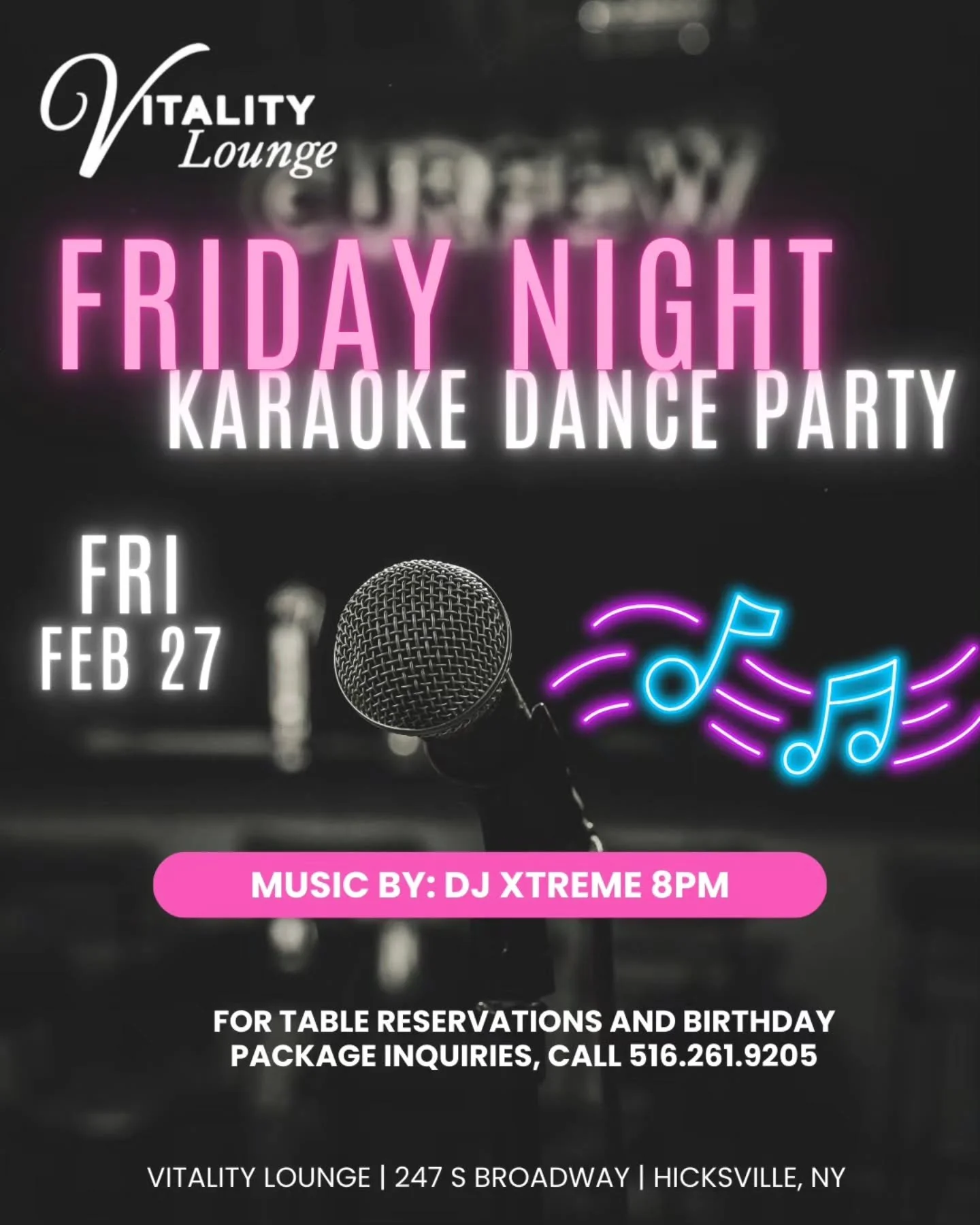 🎤TONIGHT &mdash; Karaoke Dance Party with DJ Xtreme kicks off at 8PM!

Grab the mic, hit the dance floor, and bring the energy. 

Whether you&rsquo;re belting out your favorite anthem or hyping up your crew, it&rsquo;s all about good vibes and big v