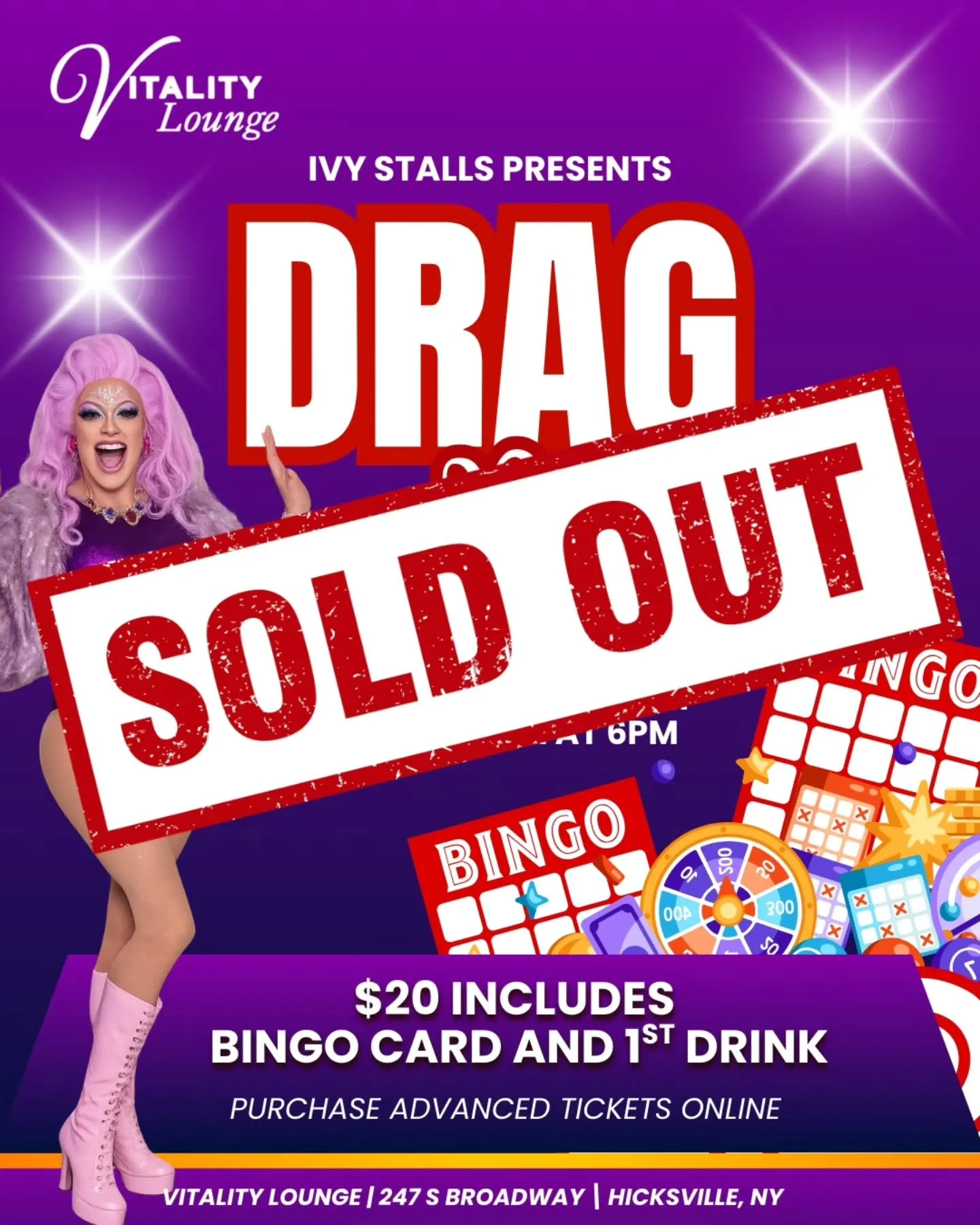 Drag Bingo on March 5th is officially SOLD OUT!

We can&rsquo;t wait to have an unforgettable night with @ivystalls bringing the glam, the laughs, and high-energy performances!

Didn&rsquo;t get a spot? Don&rsquo;t worry&hellip; stay tuned for detail