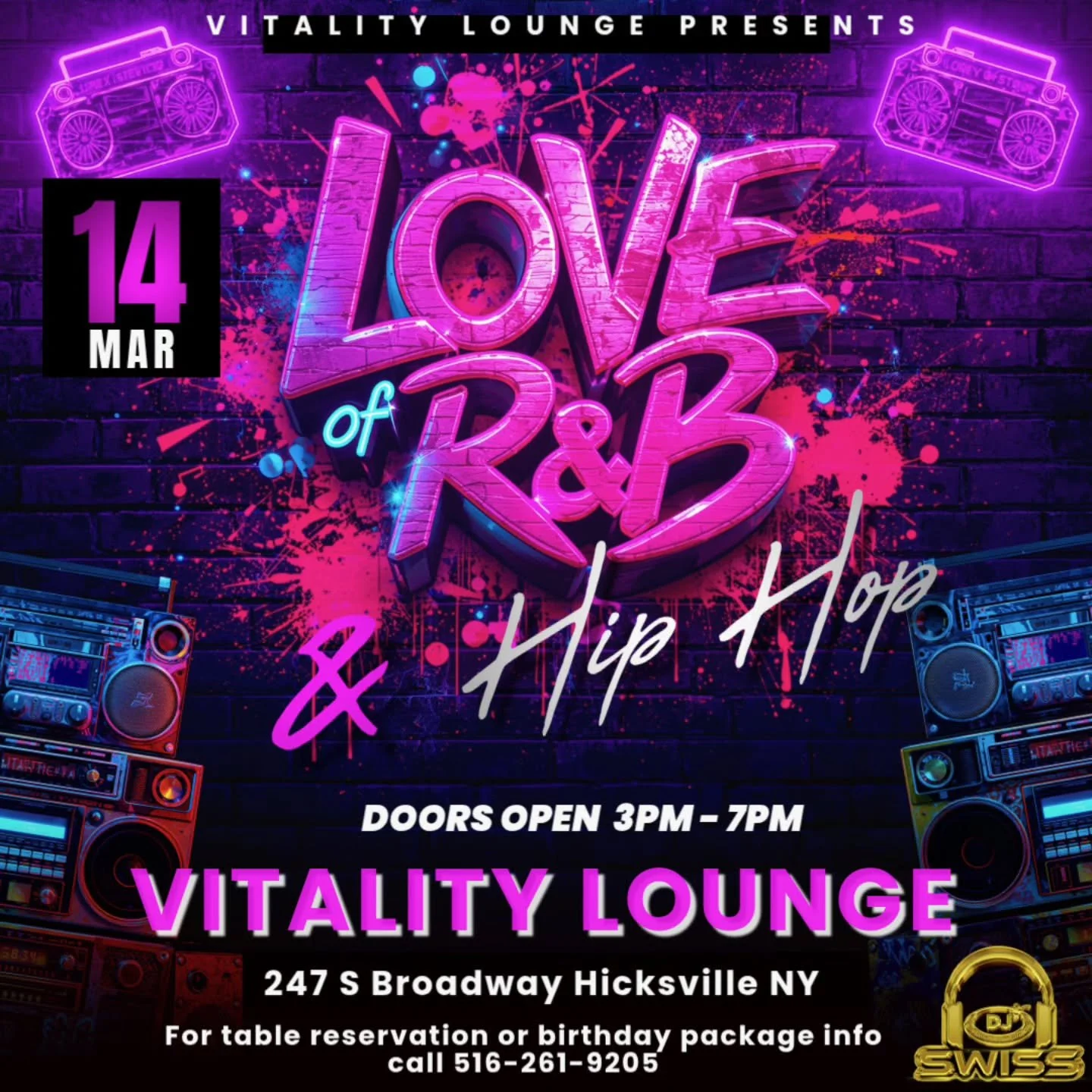 I ❤️ THE 90s DAY PARTY &ndash; R&amp;B &amp; Hip Hop: BIGGIE EDITION 🎤🔥

We&rsquo;re taking it back to the golden era on March 14th from 3&ndash;7PM! Get ready for nonstop 90s vibes, classic R&amp;B, and all the iconic hits from The Notorious B.I.G