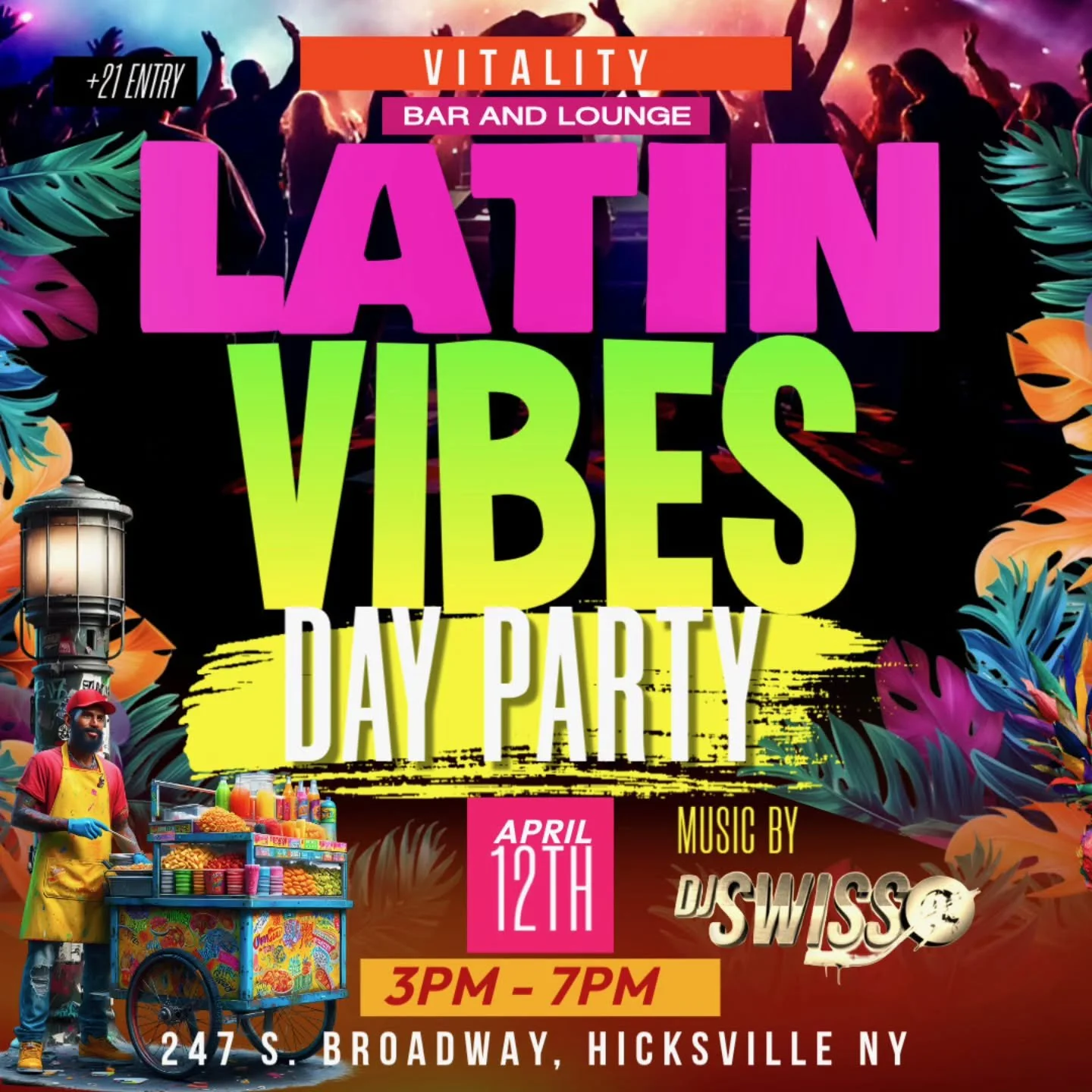 Latin Day Party THIS SUNDAY 🎶💃

$10 advanced tickets
$20 at the door

Grab your tickets now and come dance with us!

For table reservations, call 516-261-9205.

#latinvibes #dayparty #sundayfunday😎 #longislandevents #partytime