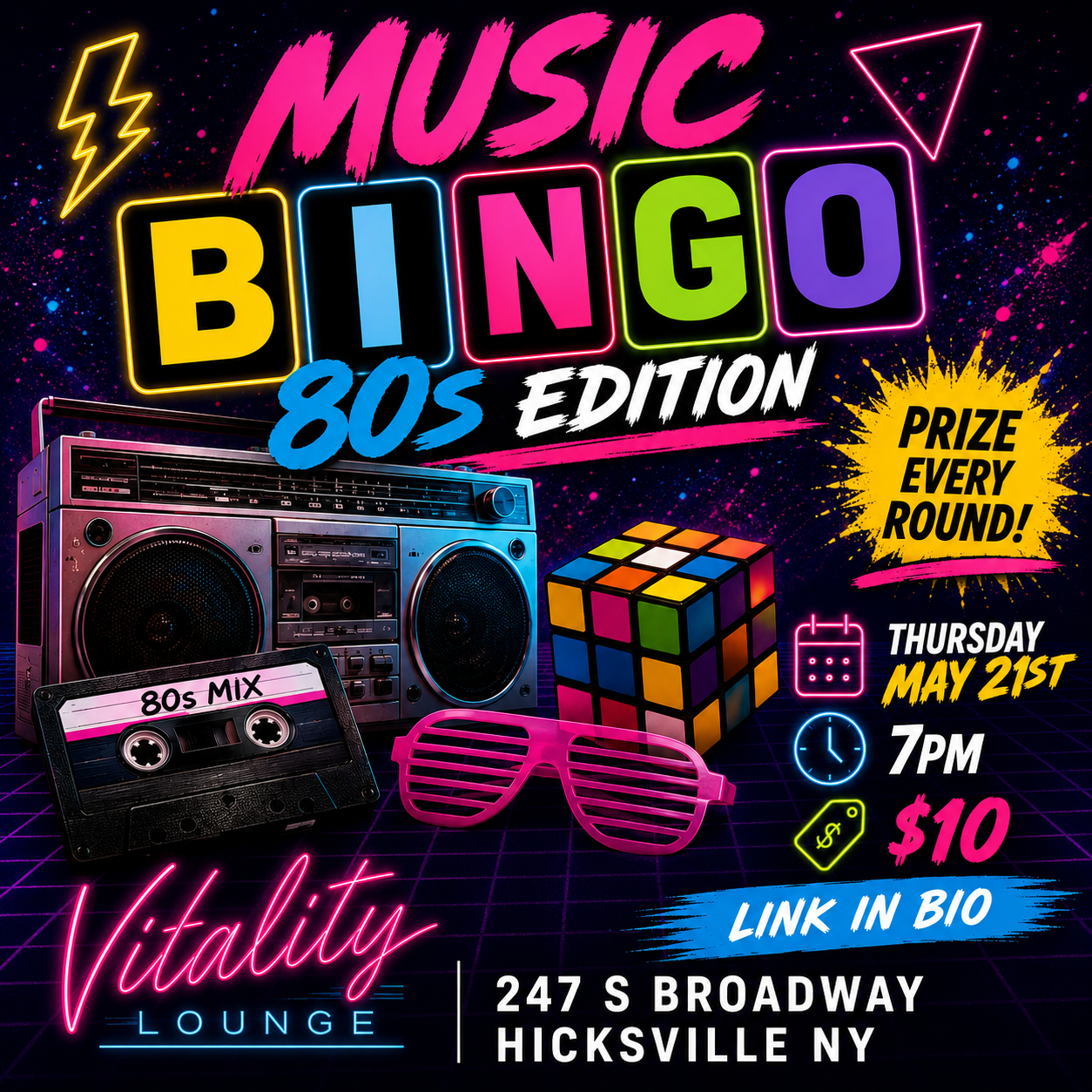 Music Bingo; 80s Edition