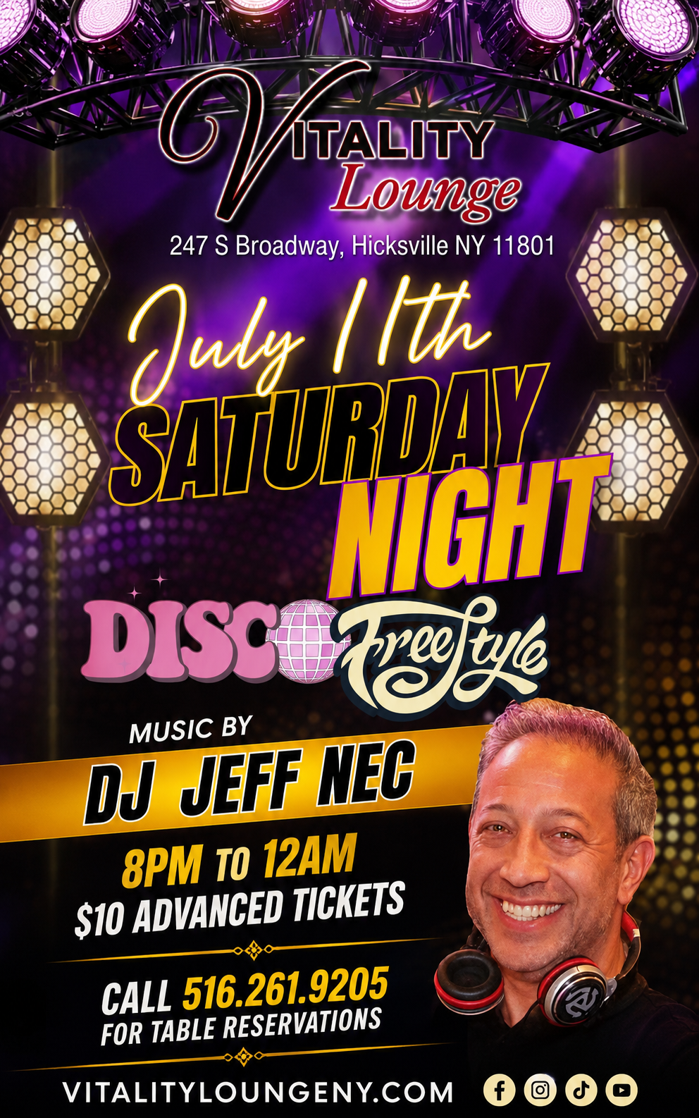 Saturday Night Disco & Freestyle Party with DJ Jeff Nec