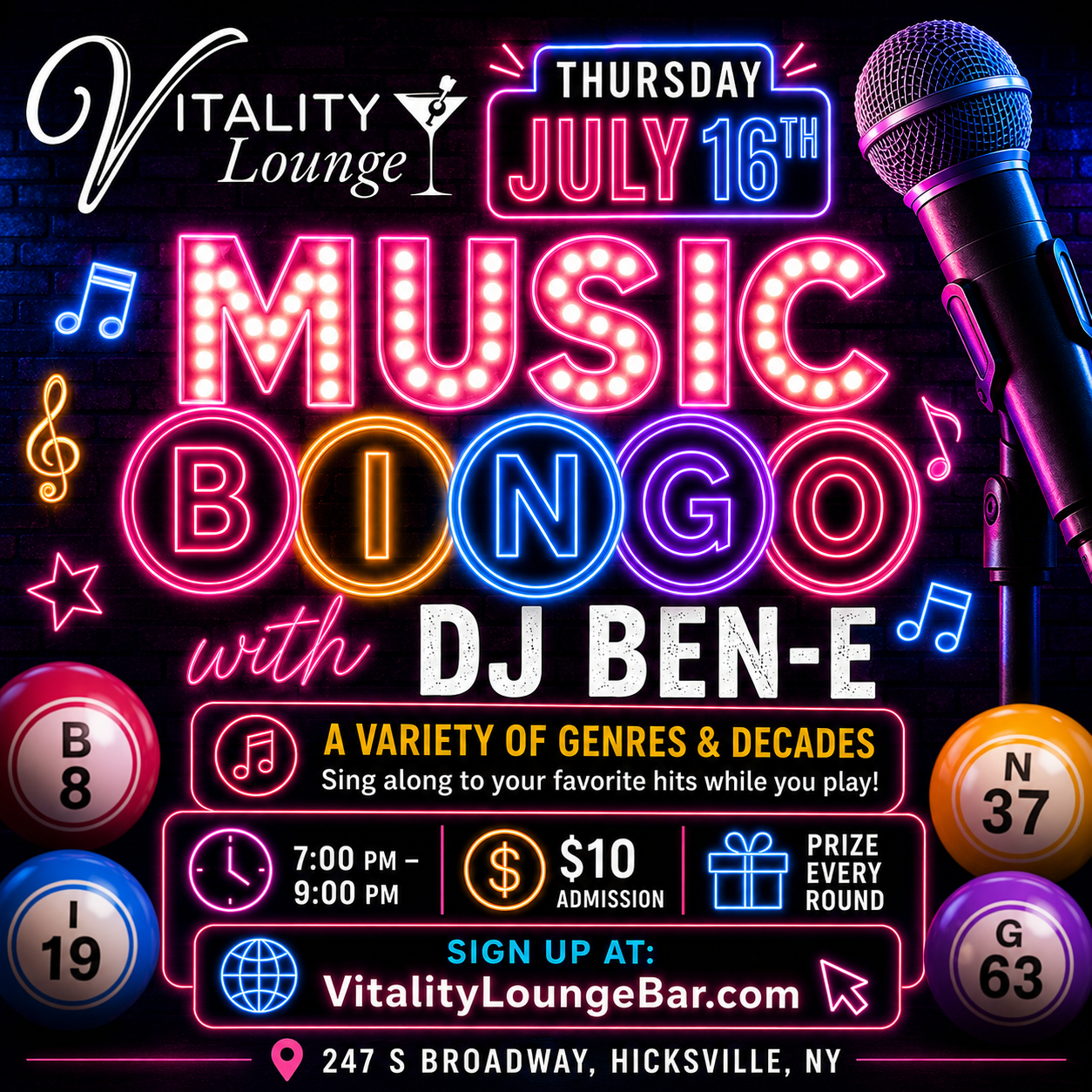 Music Bingo with DJ BEN-E