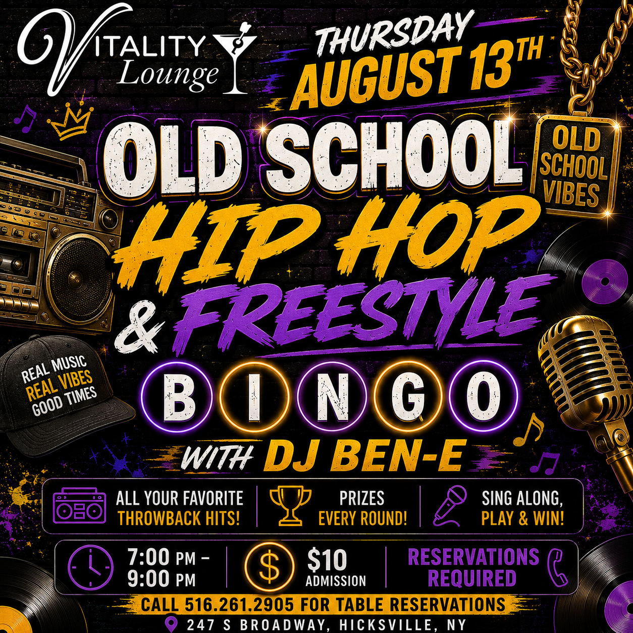 Old School Hip Hop &amp; Freestyle Bingo with DJ BEN-E