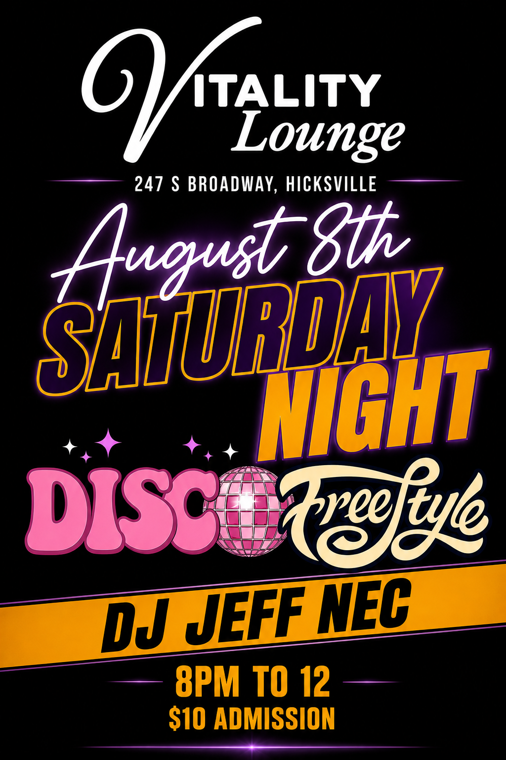Disco & Freestyle Party with DJ Jeff Nec