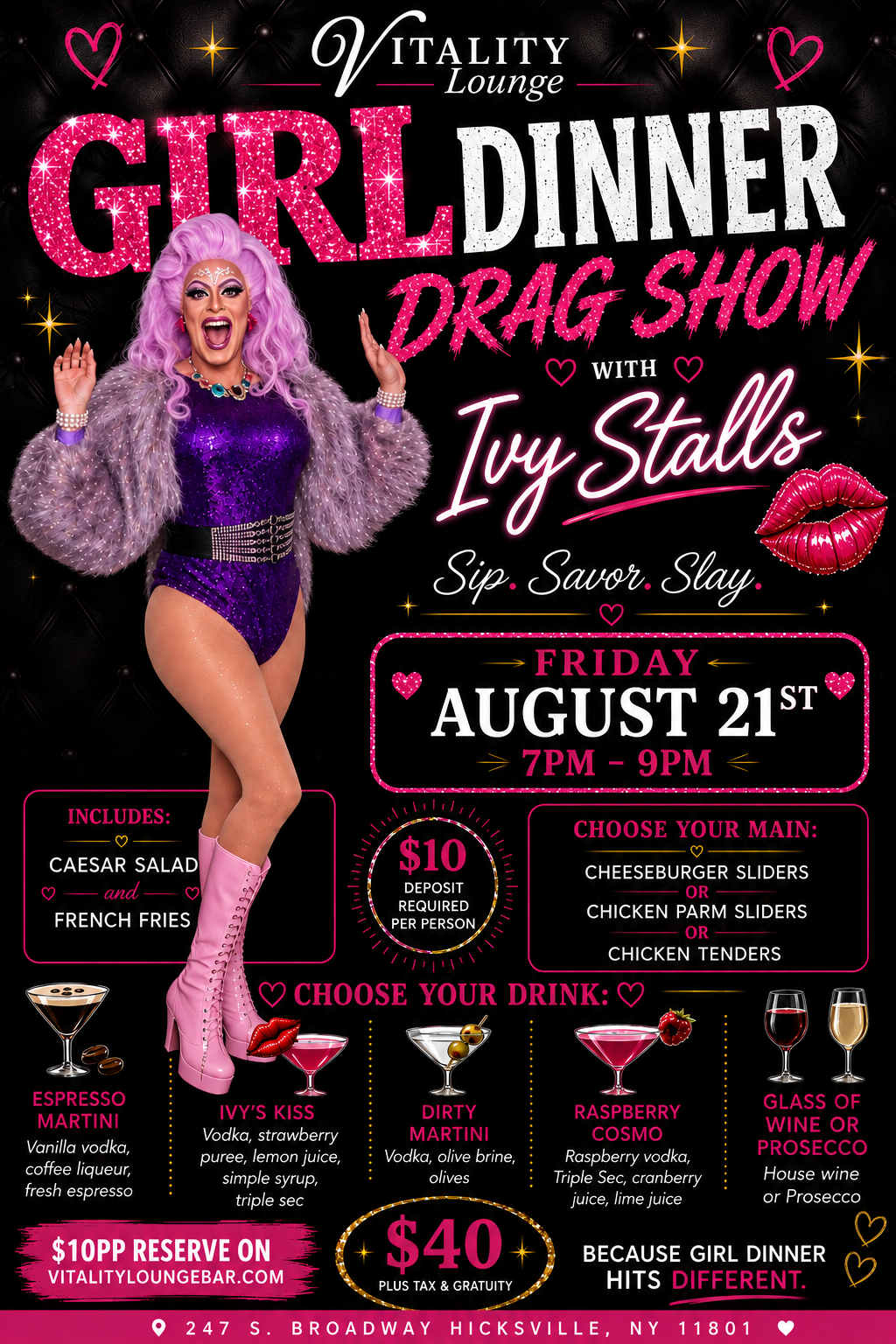 Girl Dinner Drag Show with Ivy Stalls