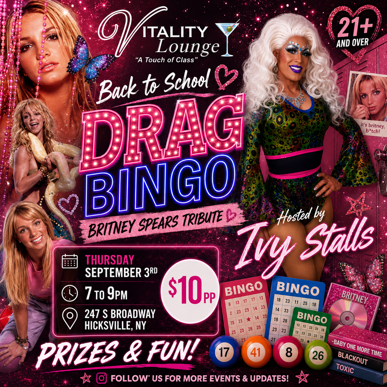 Back to School Britney Drag Bingo with Ivy Stalls