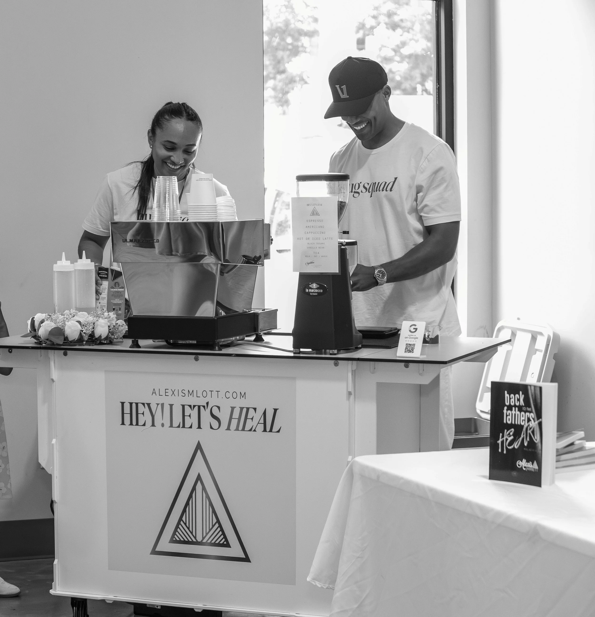 Handcrafted specialty coffee served to attendees at the Hey Let's Heal conference