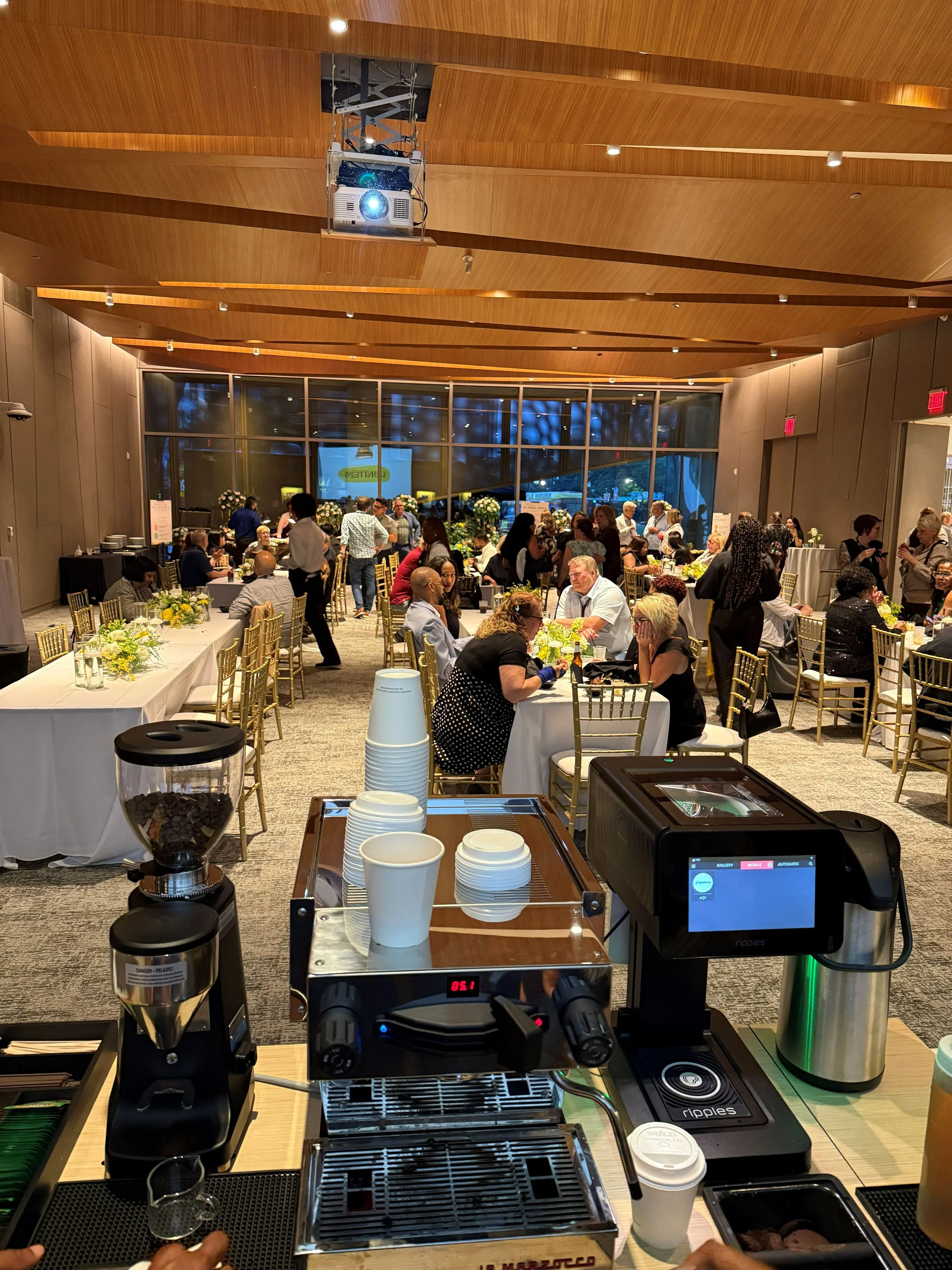 Coffee catering setup for Synchrony's Global UNITE Conference in Atlanta