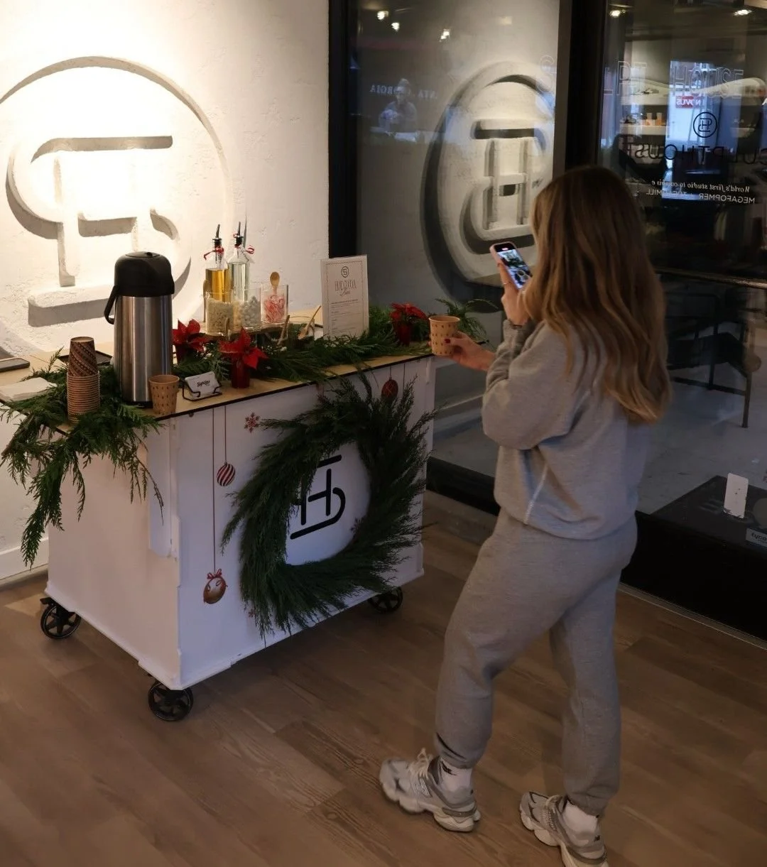 Hot chocolate toppings displayed at the Sculpthouse Atlanta event
