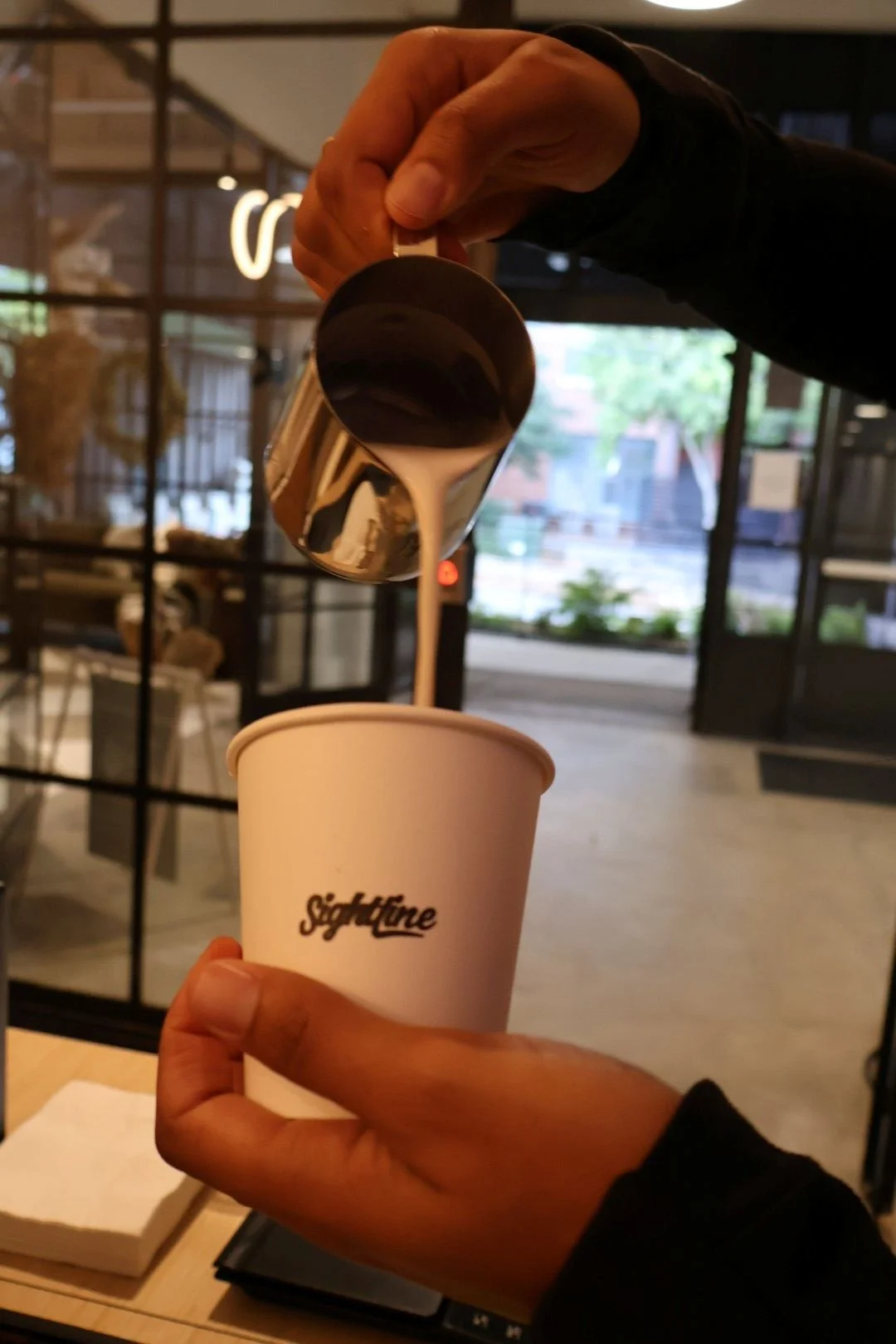 Specialty coffee served from a mobile espresso cart at BodyRok Inman Park