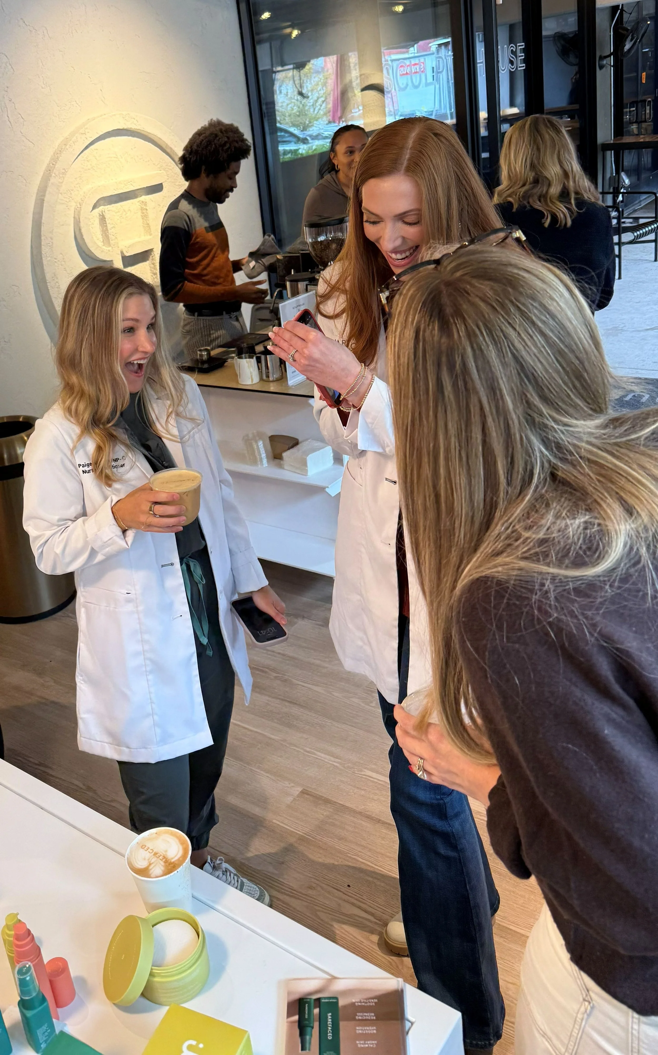 Custom coffee cart serving guests at a Sculpthouse event in Atlanta