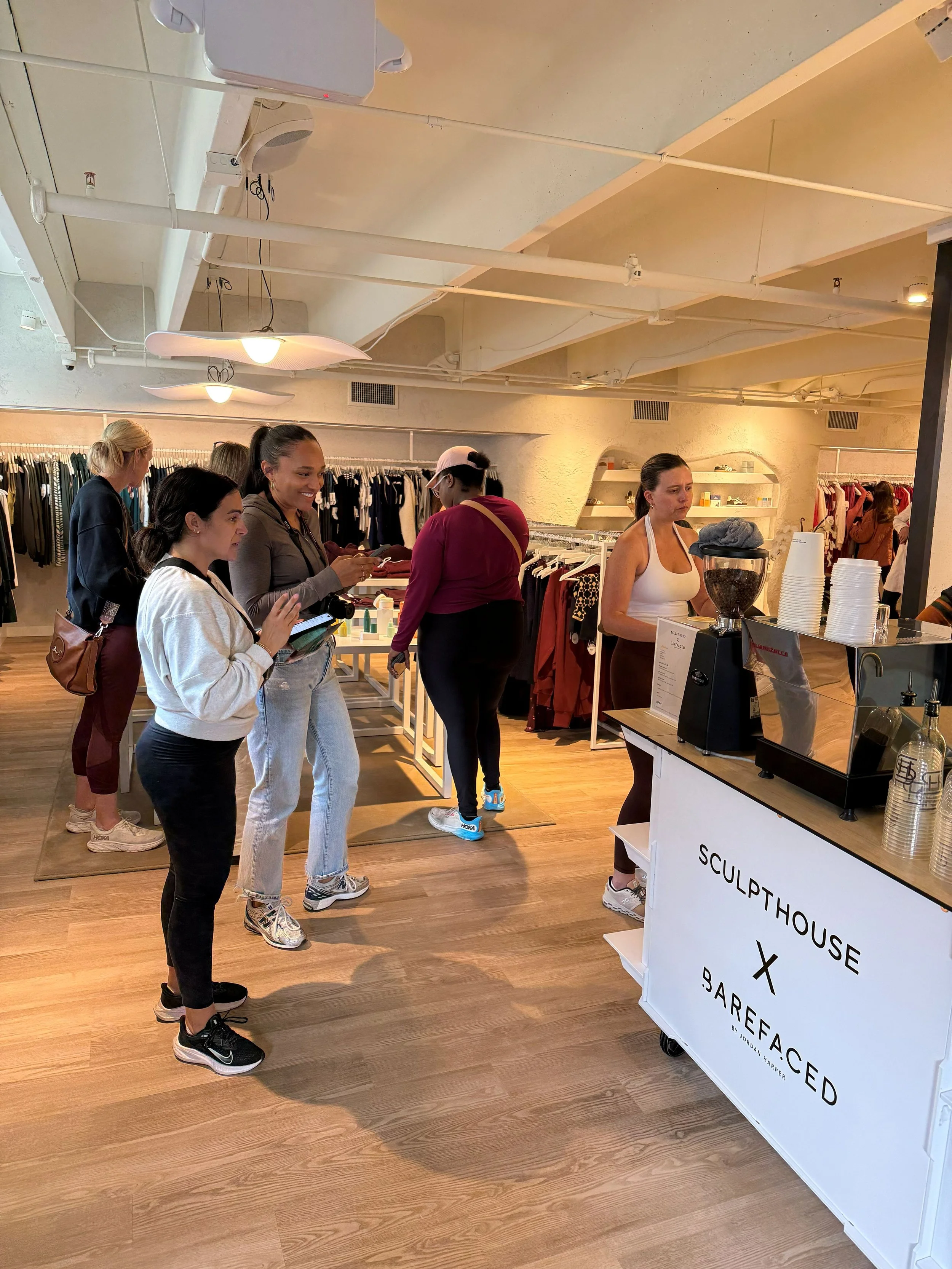 Mobile coffee cart providing specialty drinks at an Atlanta wellness event