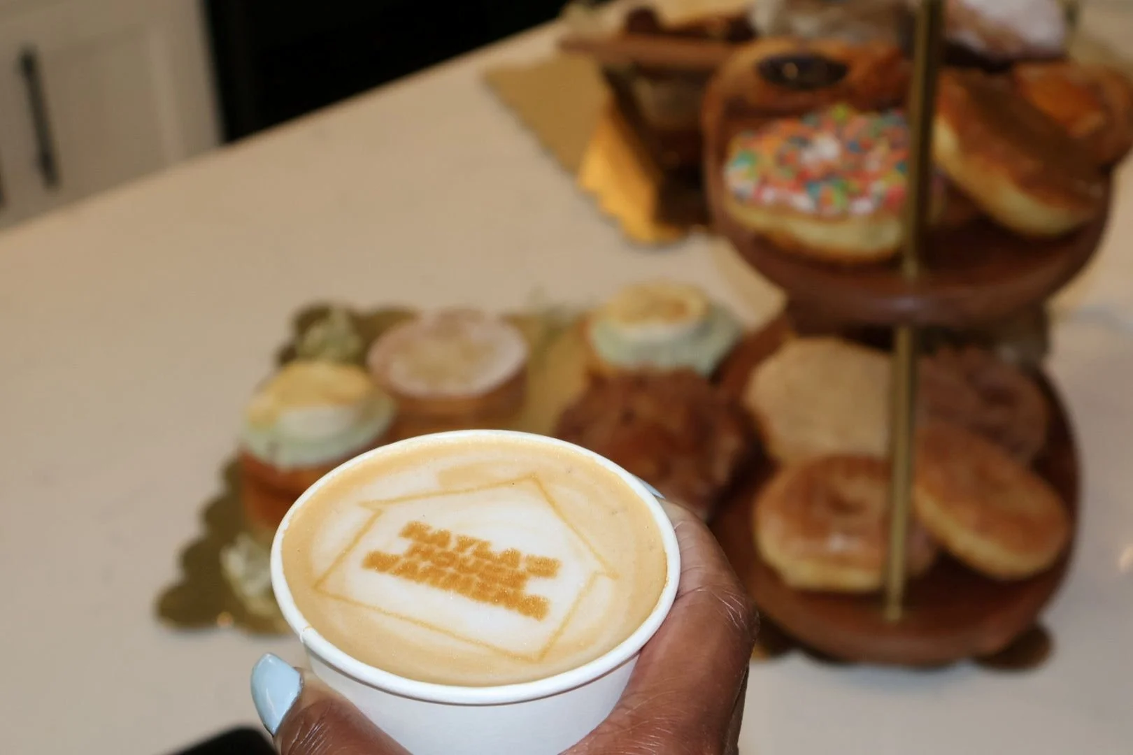 Columbus GA housewarming party featuring a professional espresso coffee cart