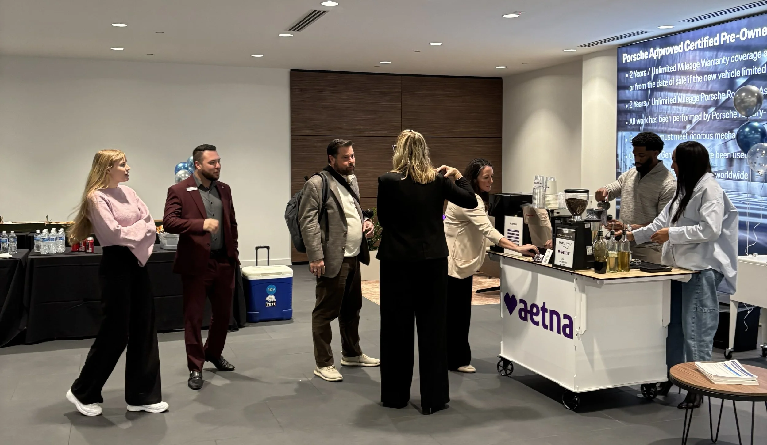 Aetna corporate coffee catering experience at Porsche Atlanta Northwest