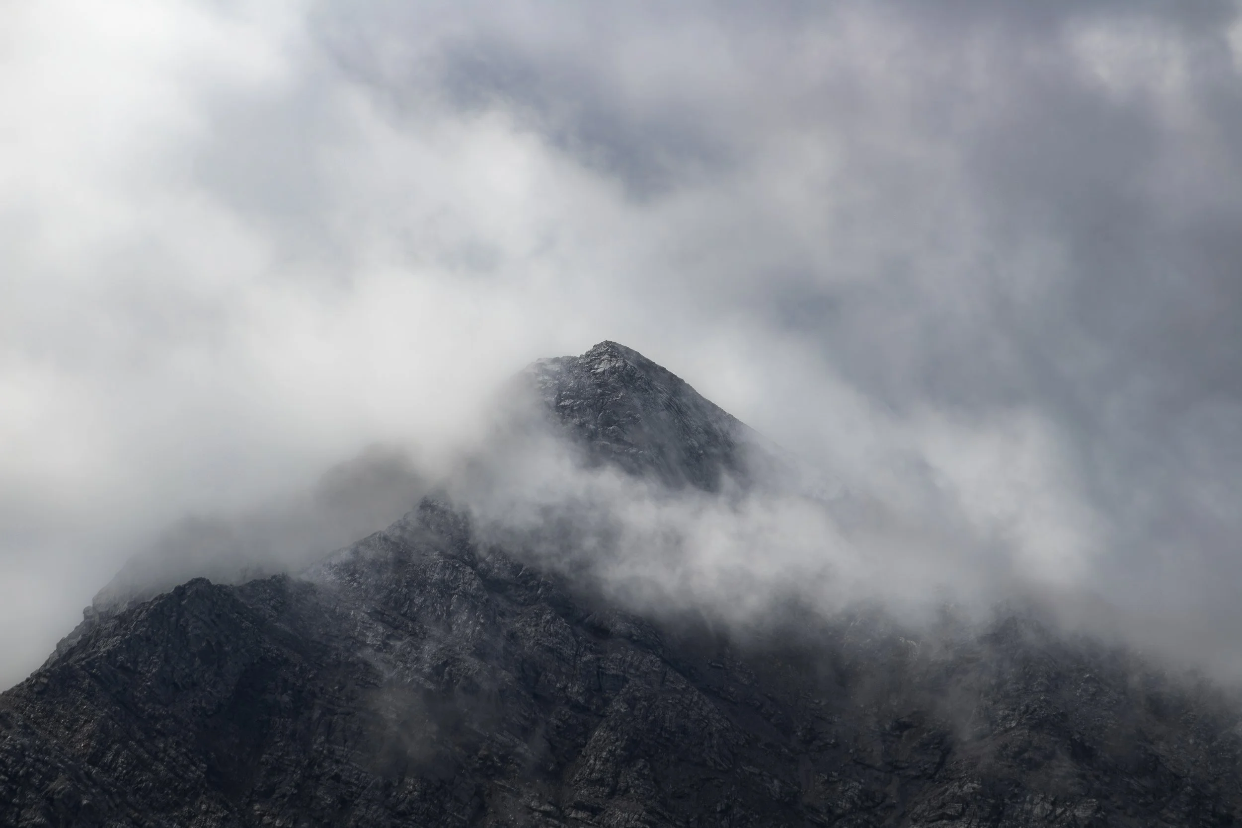 Foggy Mountain top at Banff National Park in the Canadian Rockies