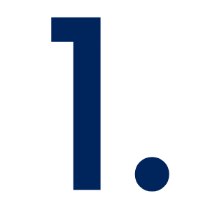 A large blue number one.