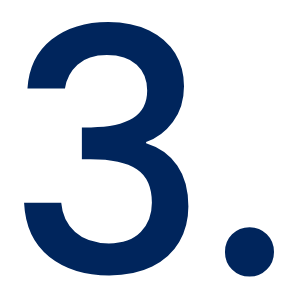 Large blue number three.