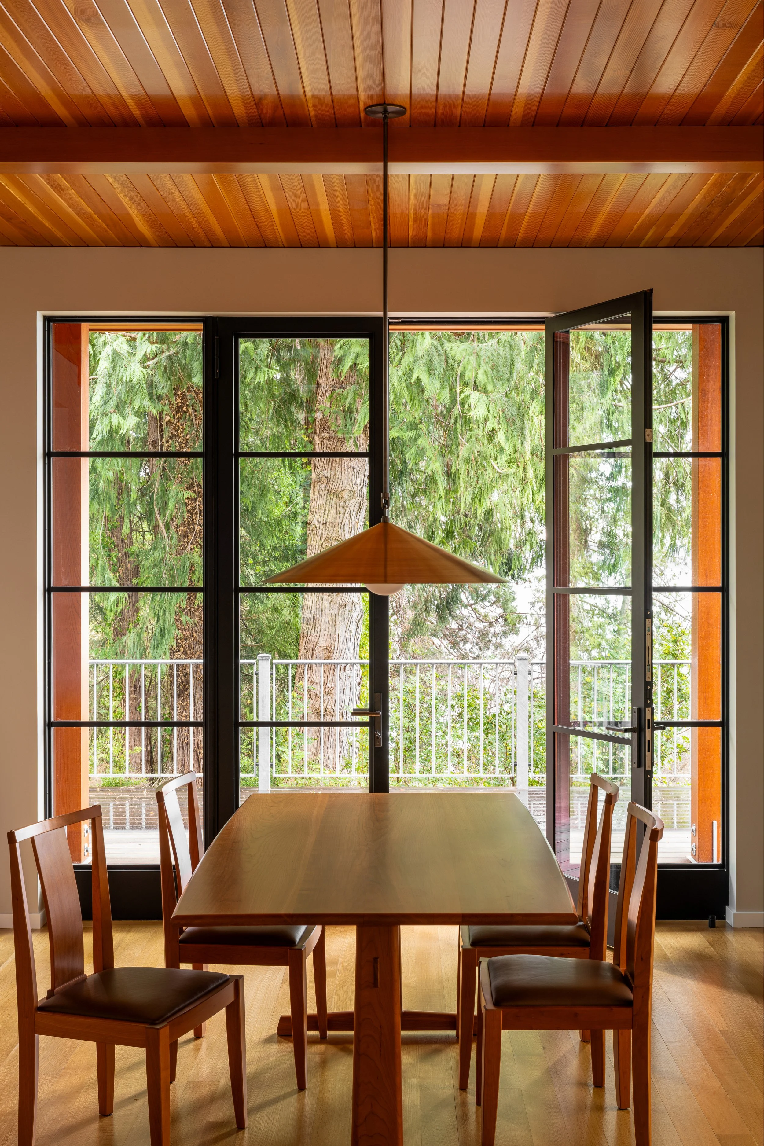 Bainbridge Island | WA | New Construction | Dining Room with Wood floors, ceiling, and furniture
