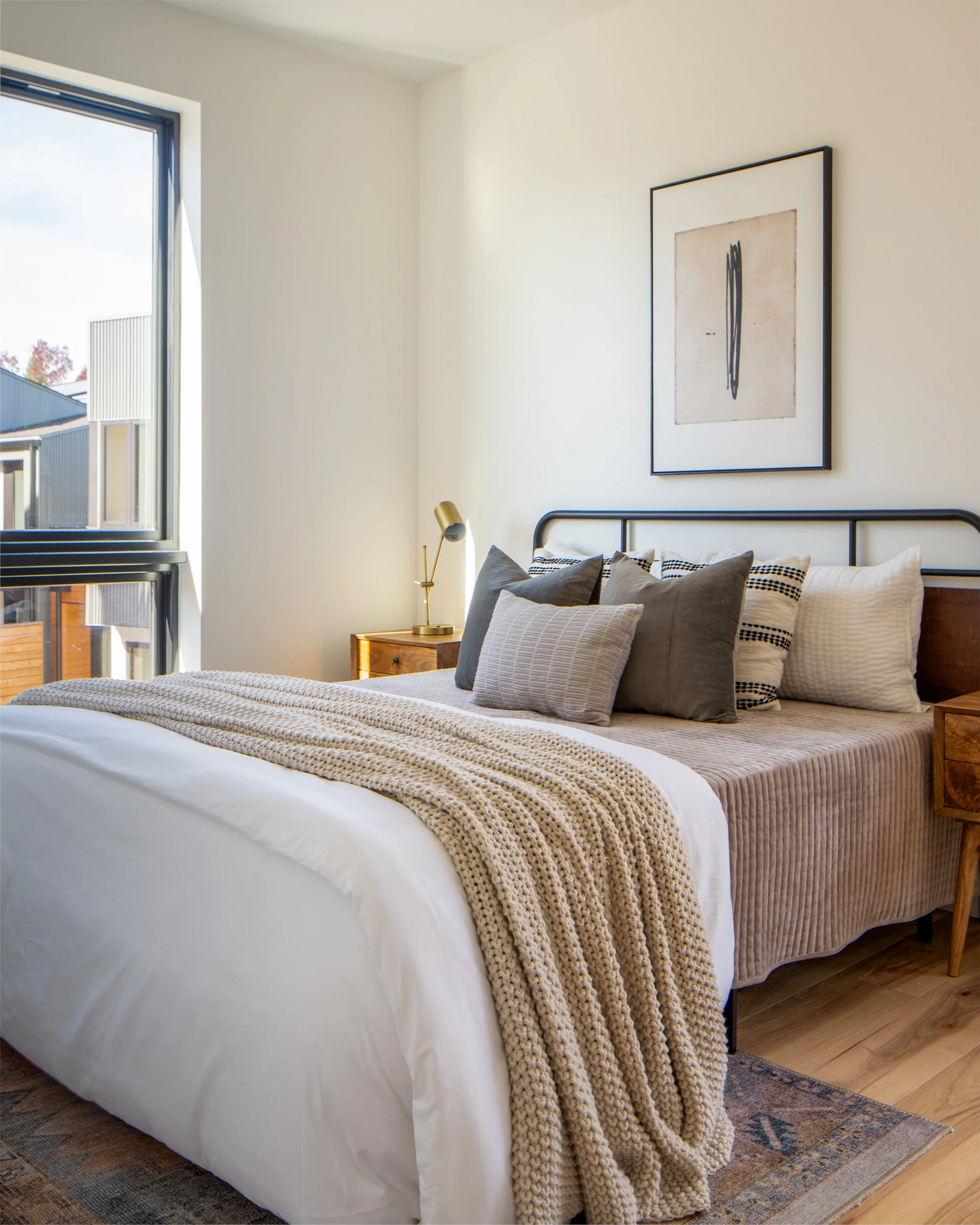 Bainbridge Island, WA | New Construction | Modern townhouse bedroom with window