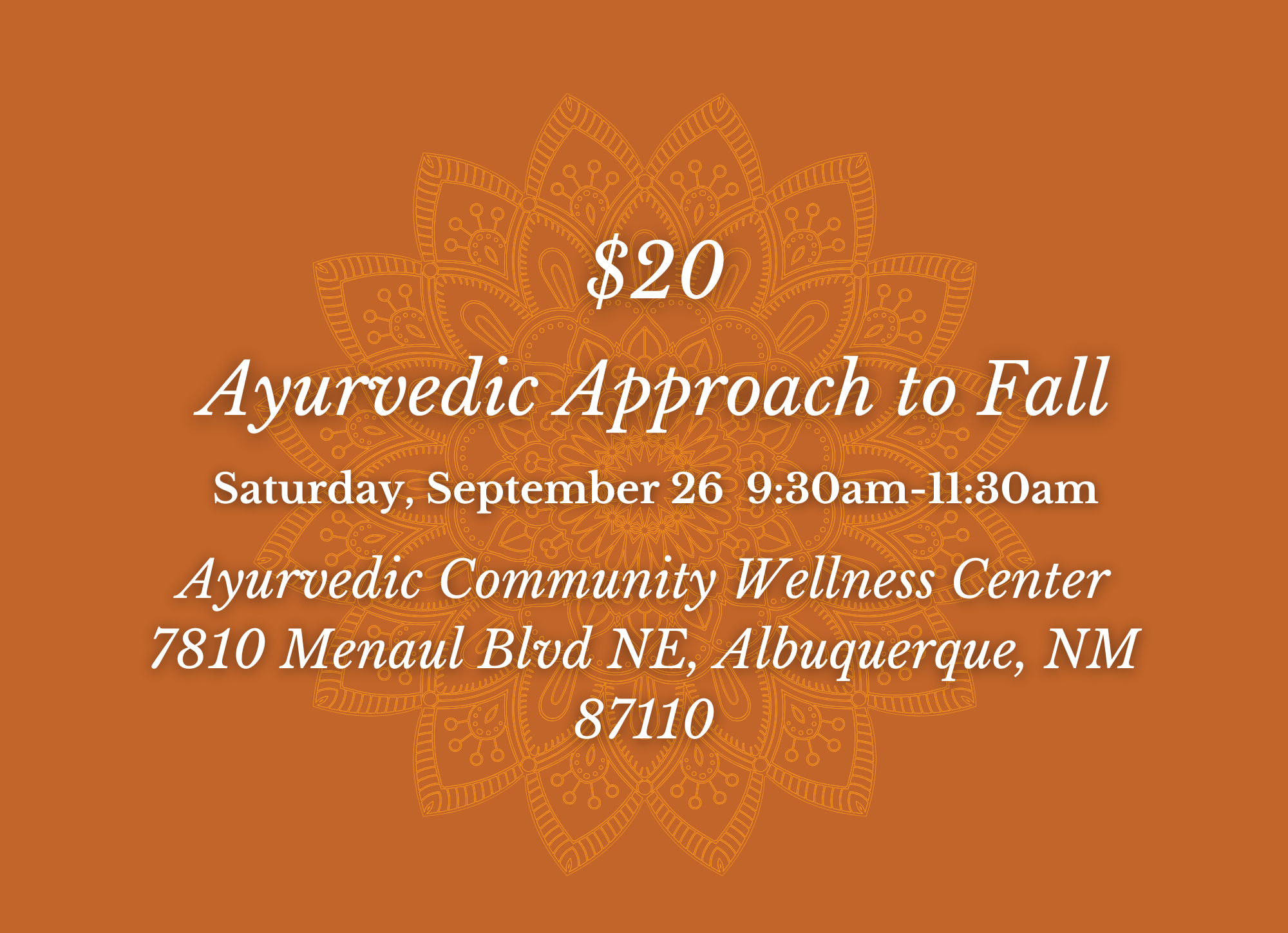 Ayurvedic Tips for Better Sleep (Saturday, September 12   9:30am-11:30am)