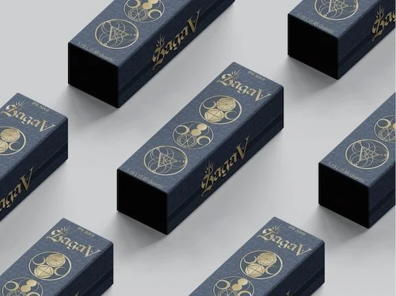 Saga V box packaging