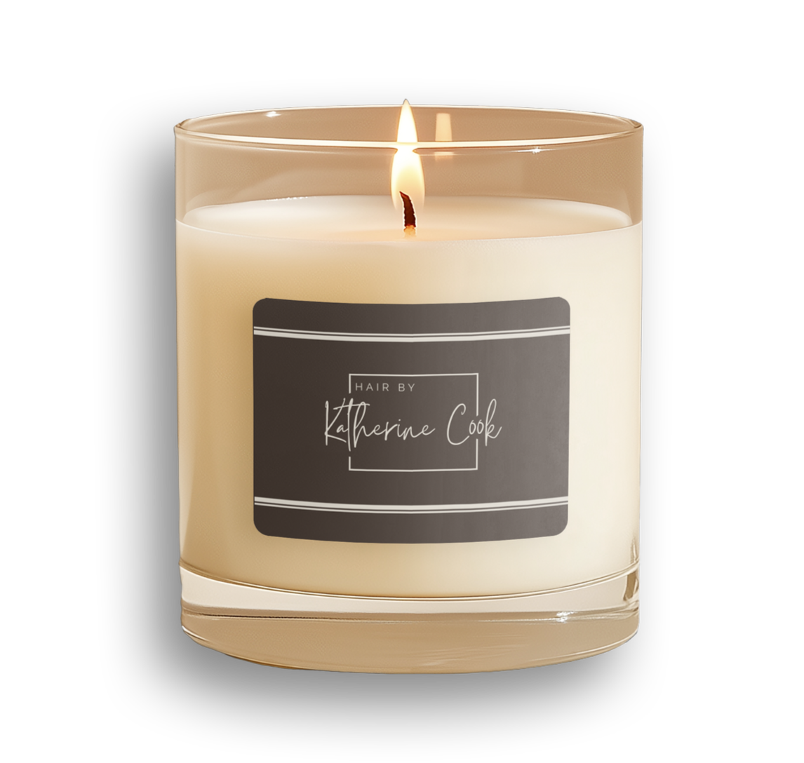 candle branded for Katherine Cook
