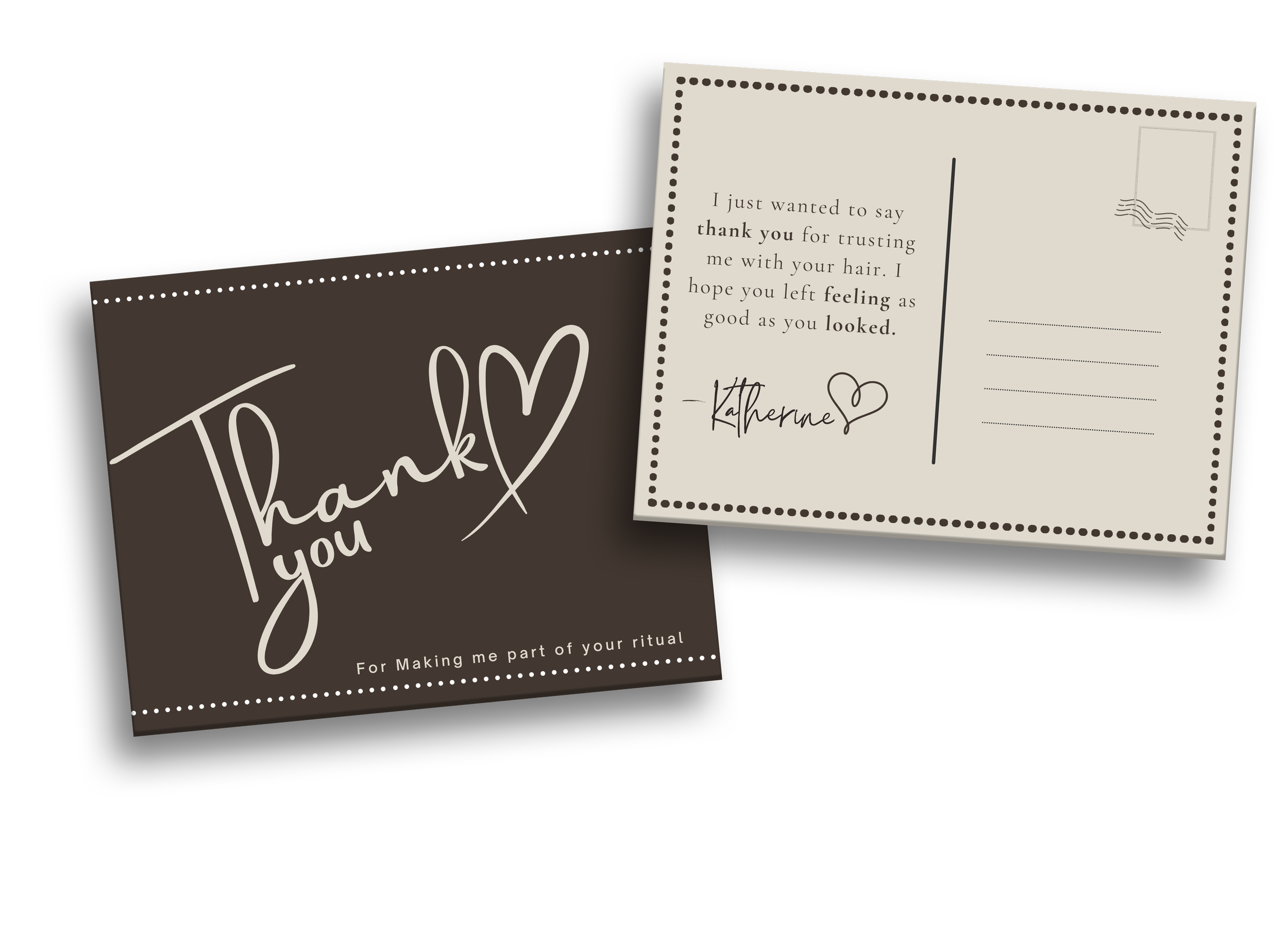 Custom Thank You postcards for new clients