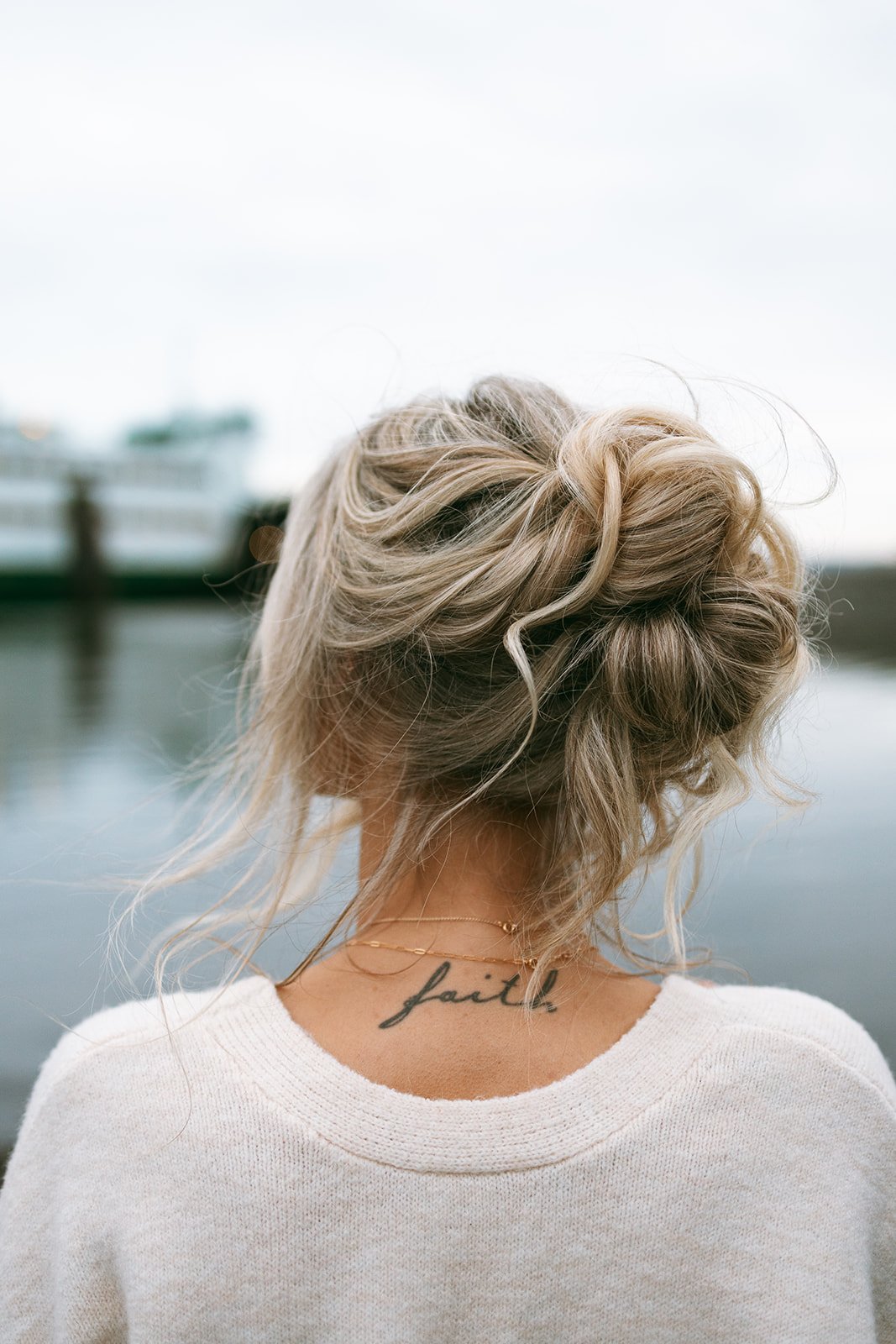 Textured romantic updo for an outdoor elopement by Kaitlyn Coston