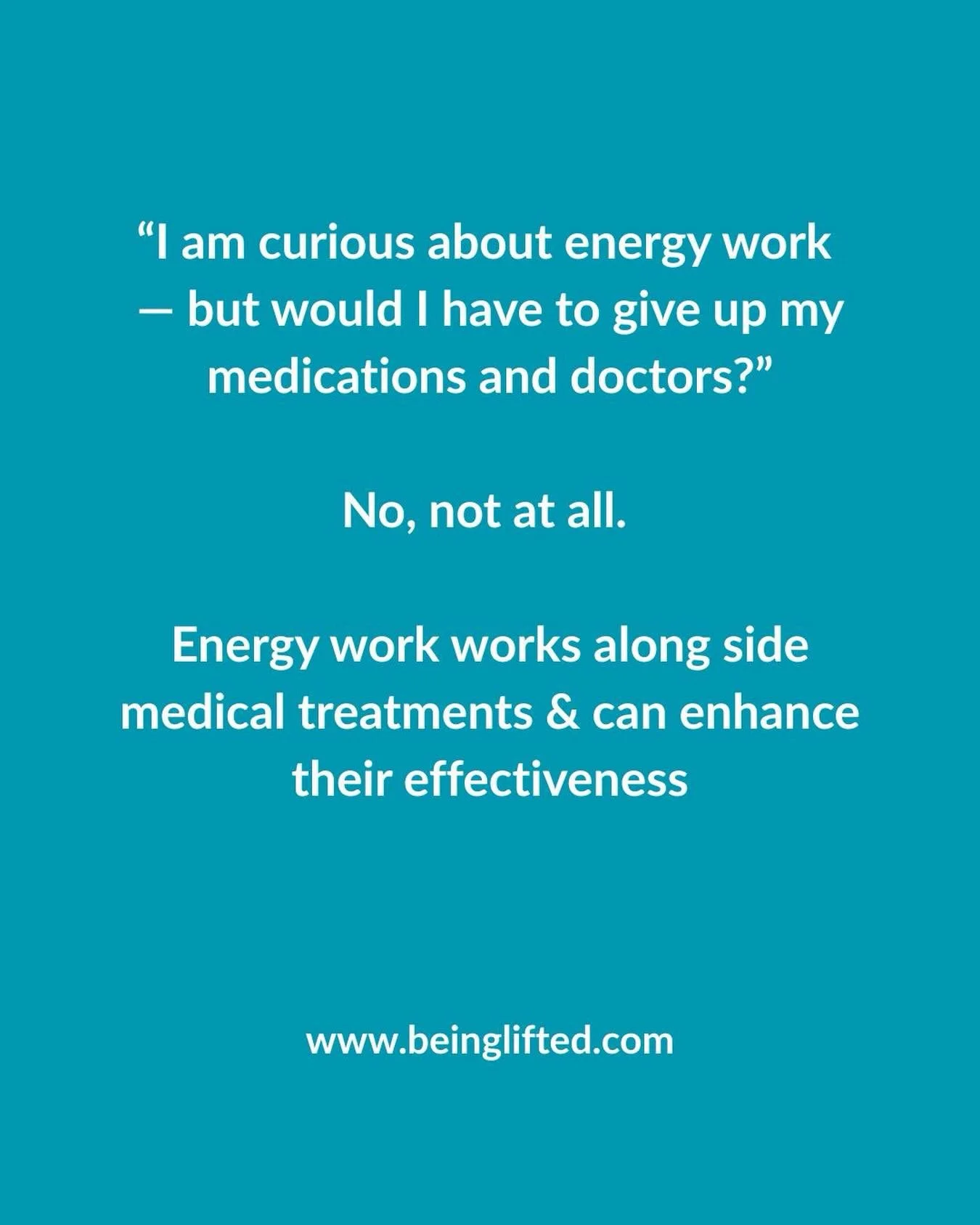 When stuck energy is released, the body becomes more receptive to healing.

This can help medical treatments be more effective &mdash; because the underlying emotional blockages have been addressed.

We may not realize how much our thoughts and emoti