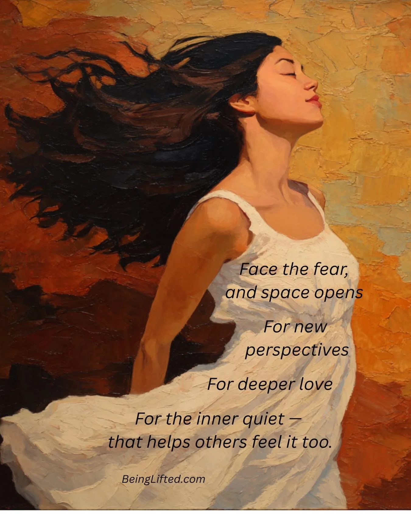 Fear is more than we may realize.

It limits our beliefs about what we are capable of. What we deserve.

It lives in the body and dims the freedom of our movement, our health, our sense of who we are.

It shapes how we love. Where we hold back. How m