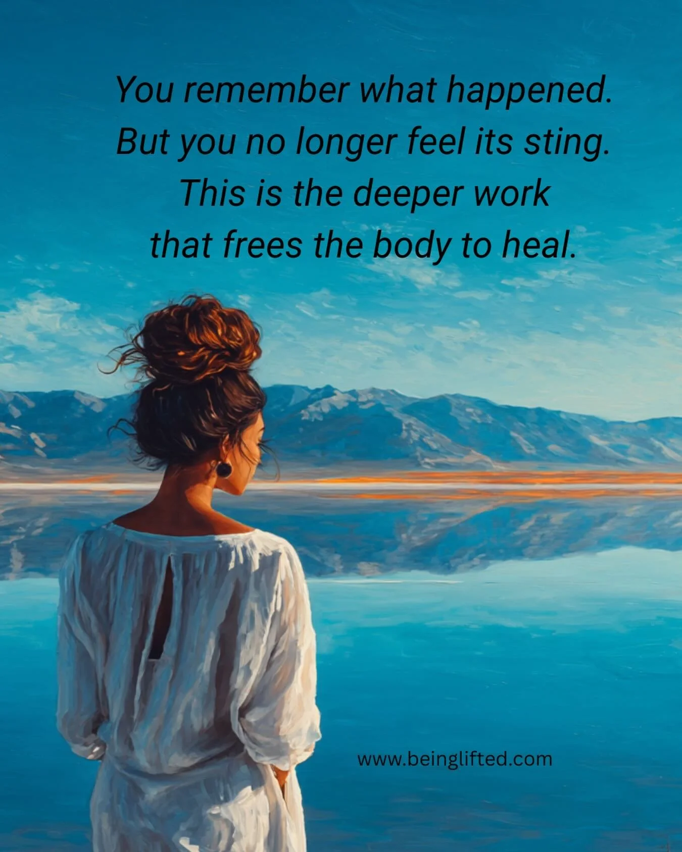 We can&rsquo;t think our way through stress, anxiety, or fear. 

What happens when we stop trying to release it?  Shift the perspective from pain, to what it&rsquo;s here to teach us?

We become receptive to real healing. And we are freed to feel who