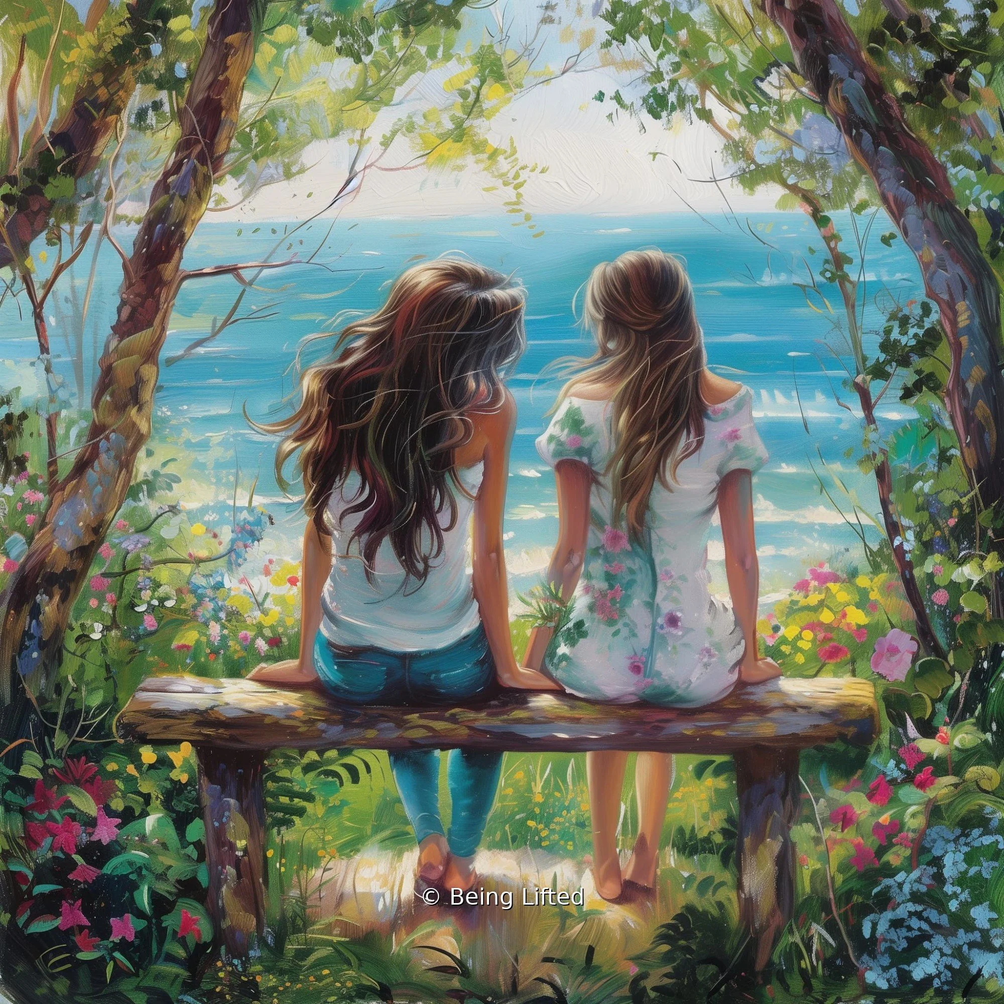 A woman enjoys a visit with her daughter by the lake and expresses the joy of feeling the beneficial side of archetype from Shadow coaching