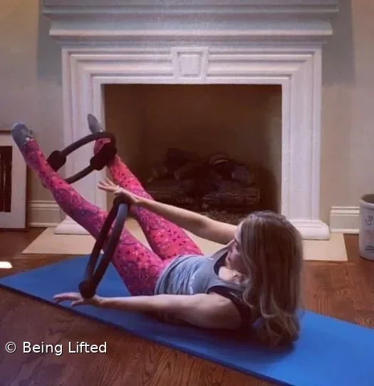 Julie Cheifetz PIlate teaser variation with two Pilates rings