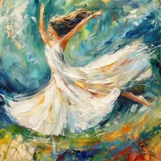 The dancer represents a woman feeling the joy of movement from personalized Pilates  training