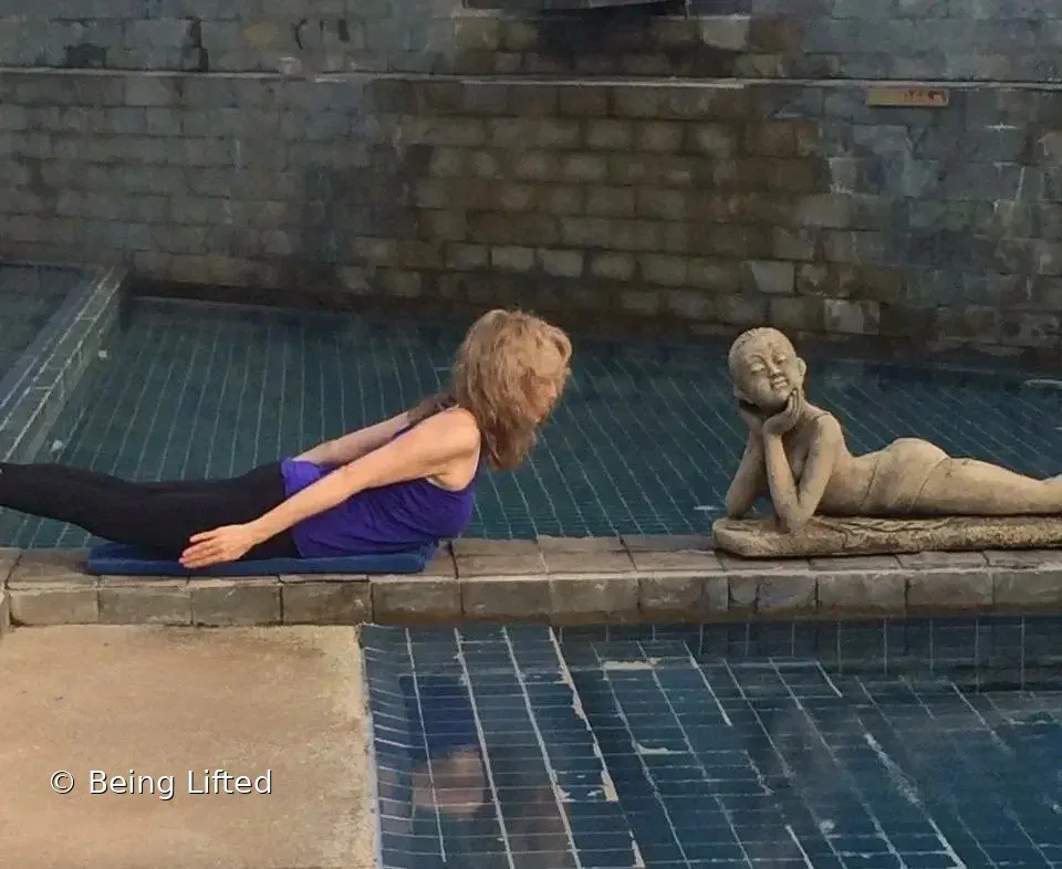 Julie Cheifetz teaching Pilates for osteoporosis in Krabi, Thailand 