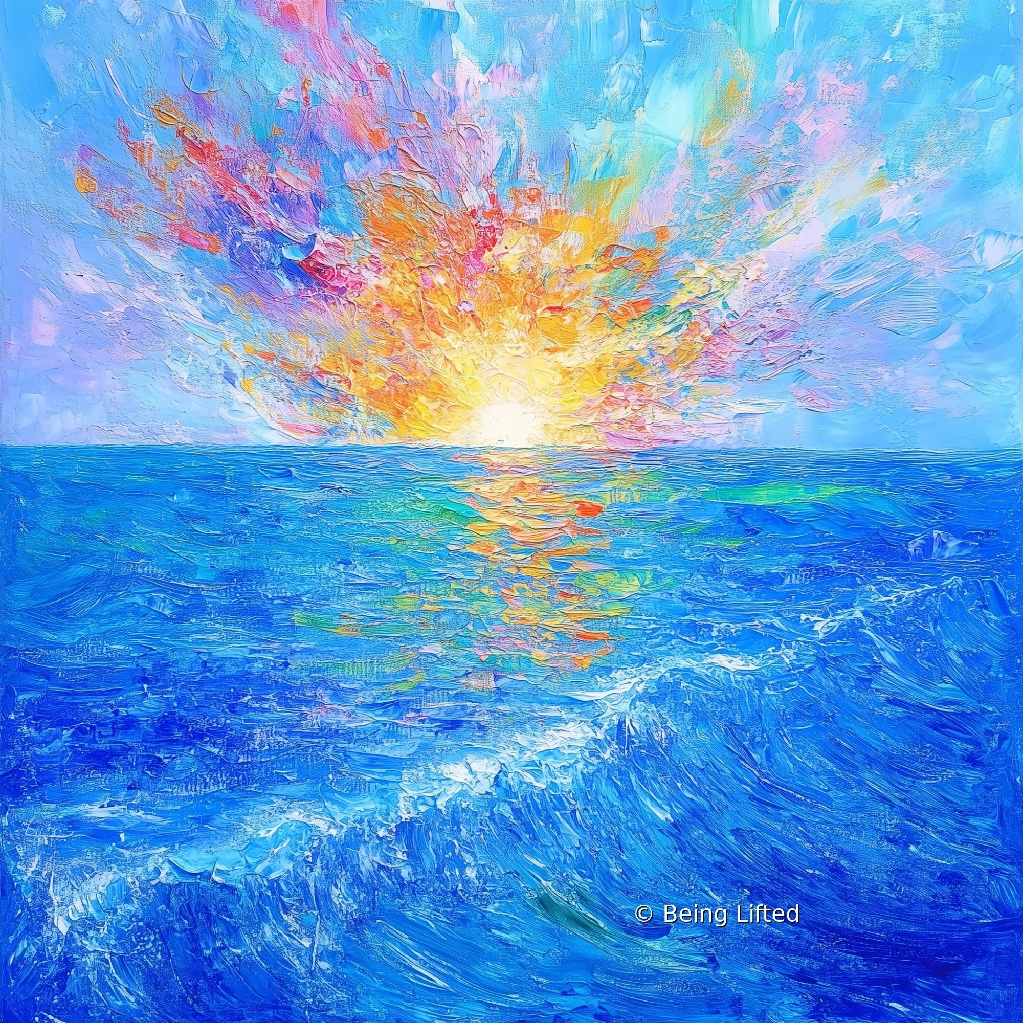 A sunrise painting that represents the feeling the  light after coming through trauma